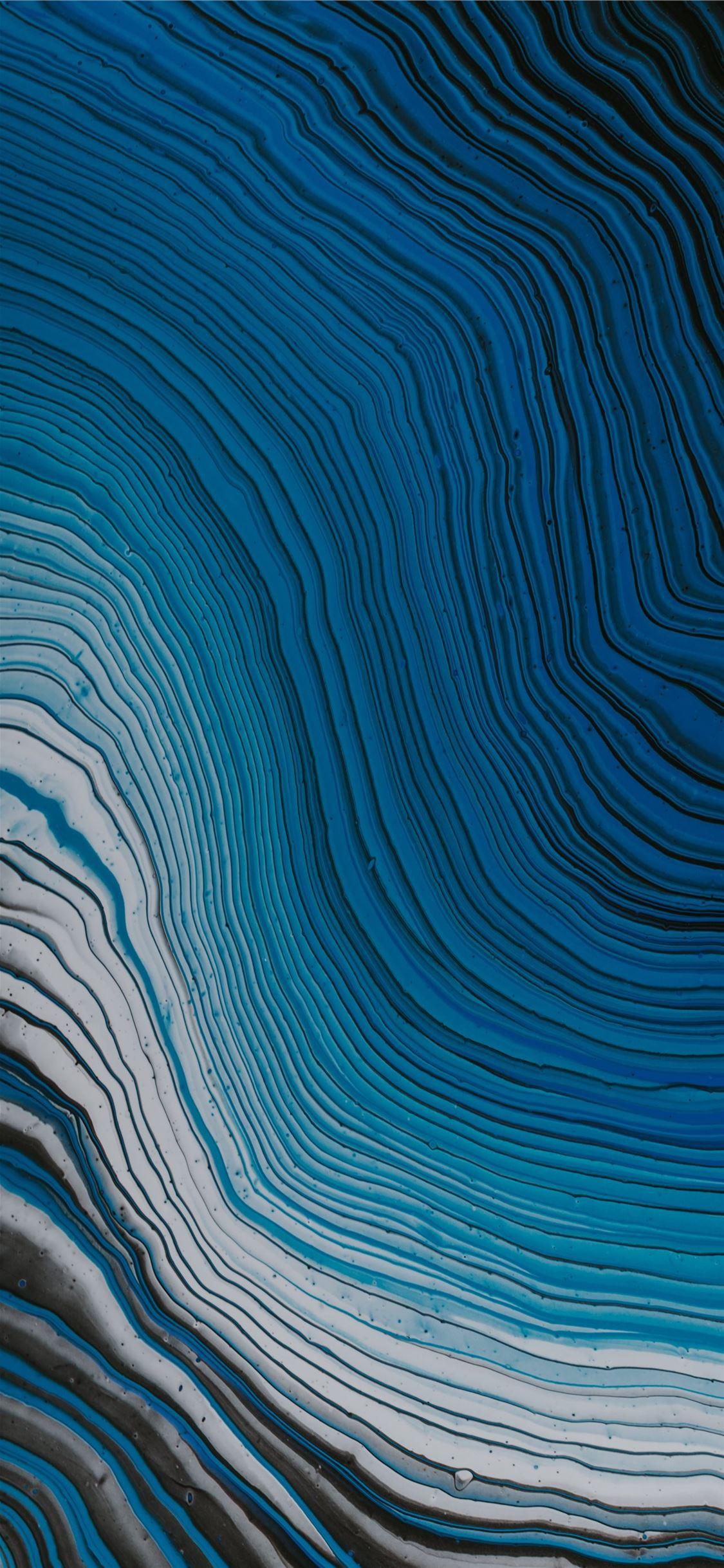 1125x2436 blue and white abstract painting iPhone X Wallpaper Free Download