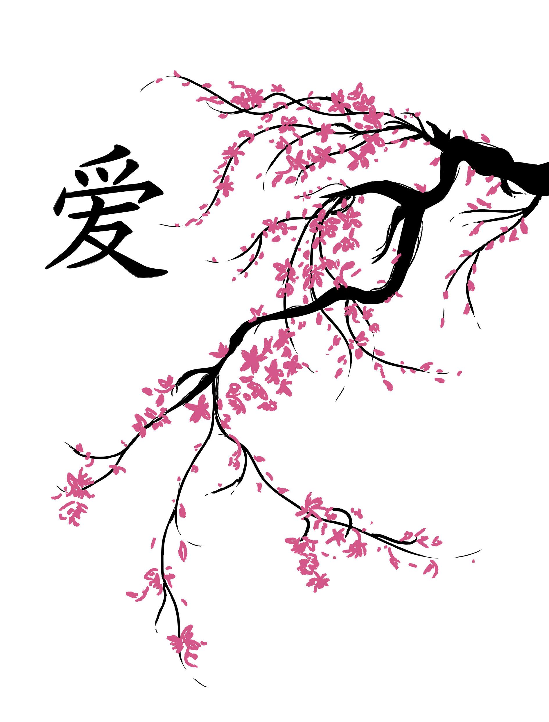 1890x2486 Cherry Blossom Sketch