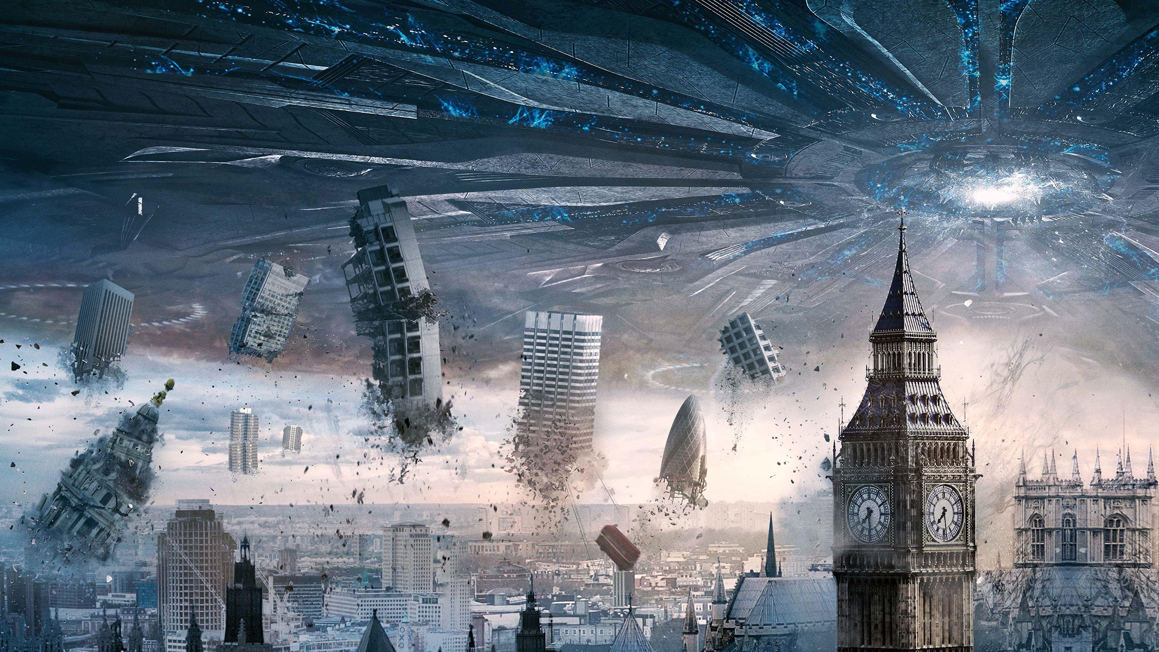 3840x2160 Photos Big Ben England UFO Independence Day Resurgence 3840x2160