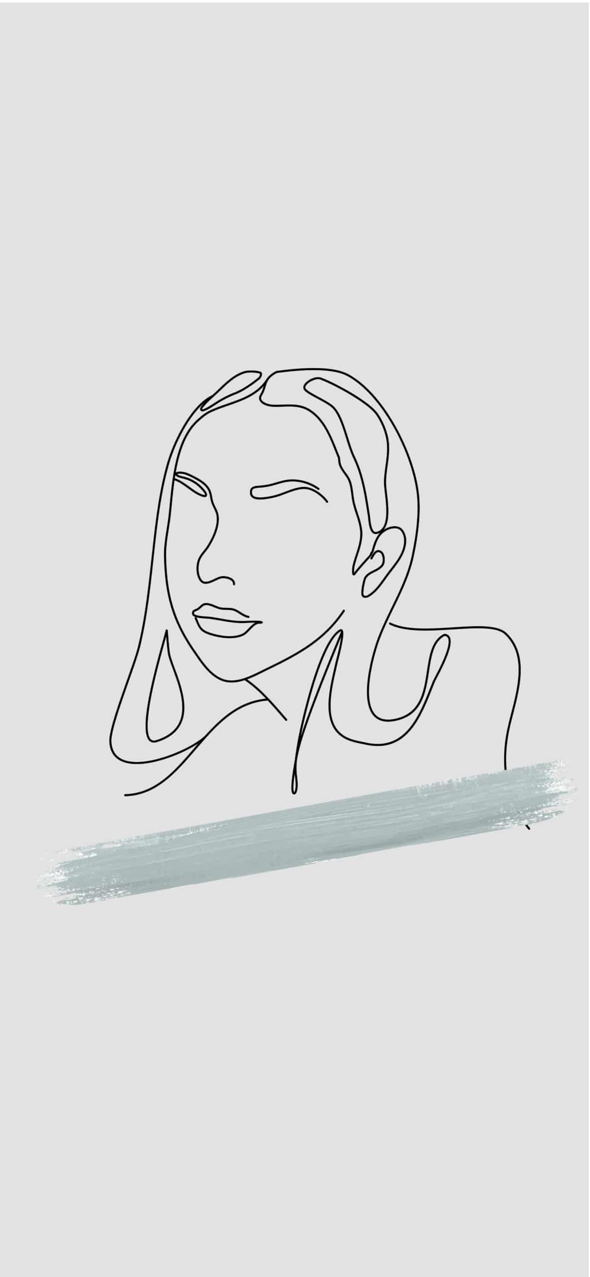 1183x2560 Stunning Line Art Girl iPhone Wallpaper and Wall Art You Need To Get!