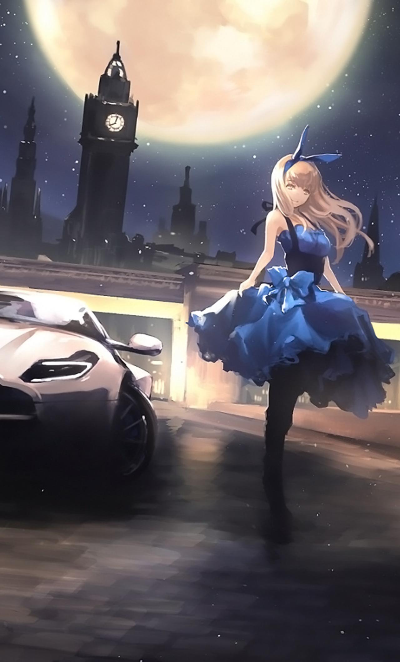 1280x2120 Anime Car And Blonde Girl Gangster iPhone , HD 4k Wallpaper , Image, Background, Photos and Picture
