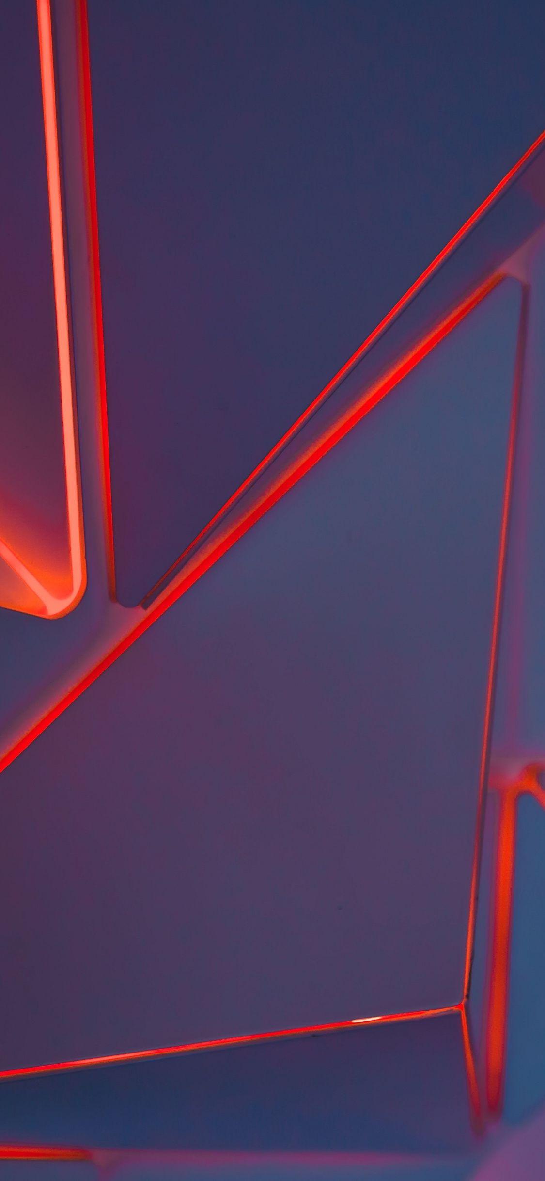 1125x2436 Download 1125x2436 wallpaper red, neon, triangles, geometric