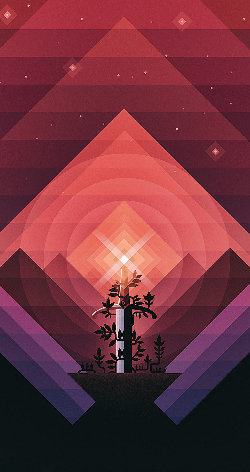 852x1608 Sword in the Stone iPhone Wallpaper