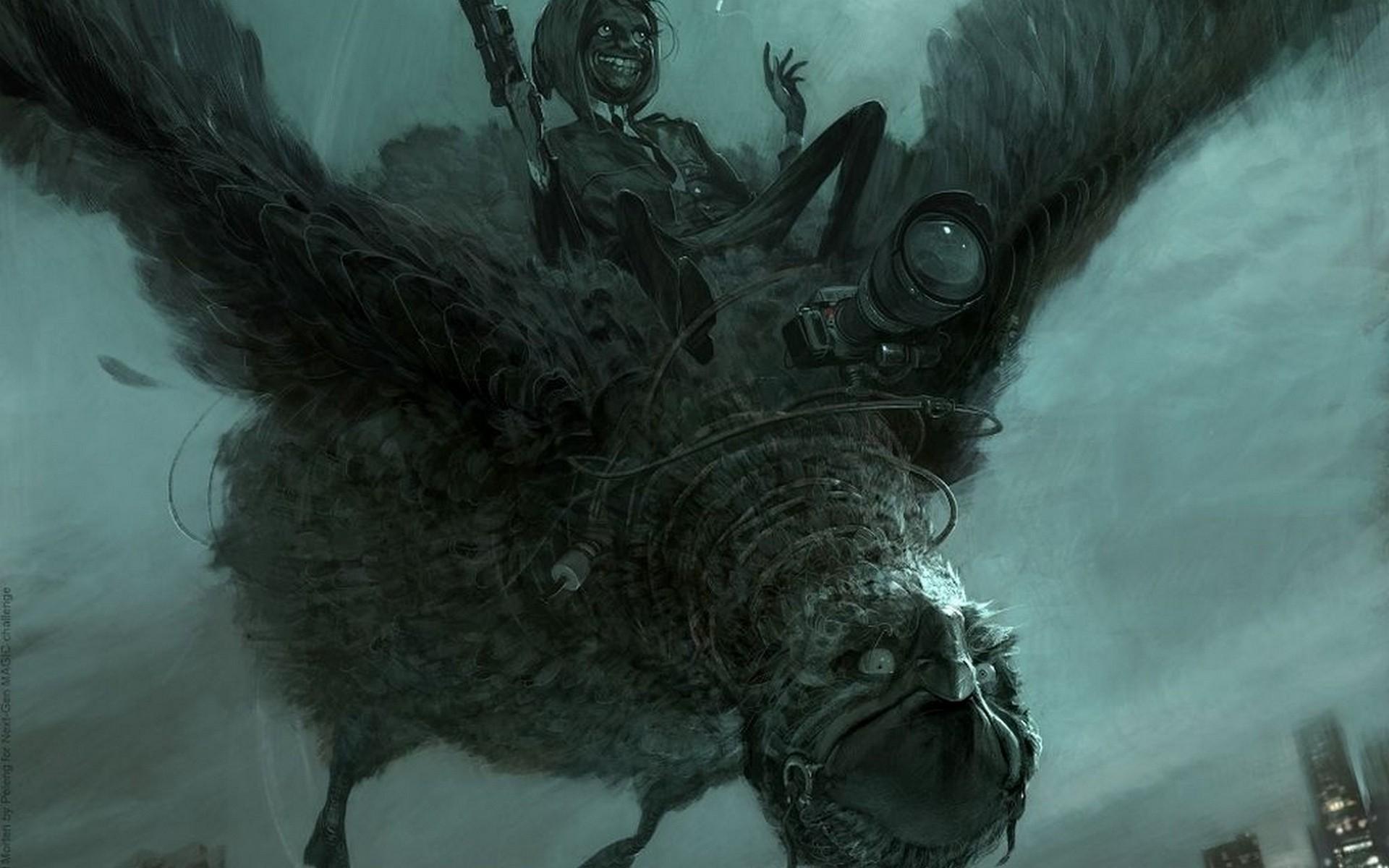 1920x1200 fantasy, Art, Dark, Creepy, Spooky, Flight, Fly, Monster, Creatures Wallpaper HD / Desktop and Mobile Background