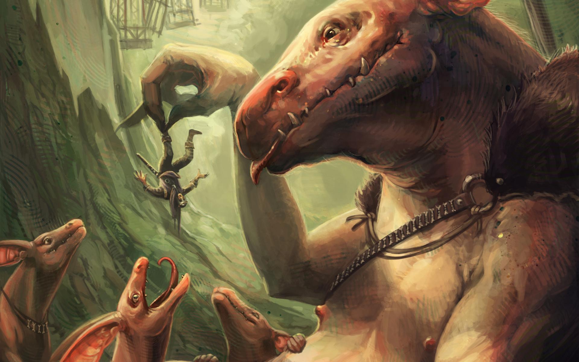 1920x1200 Fantasy monster creature dark horror scary spooky creepy warrior wallpaperx1200