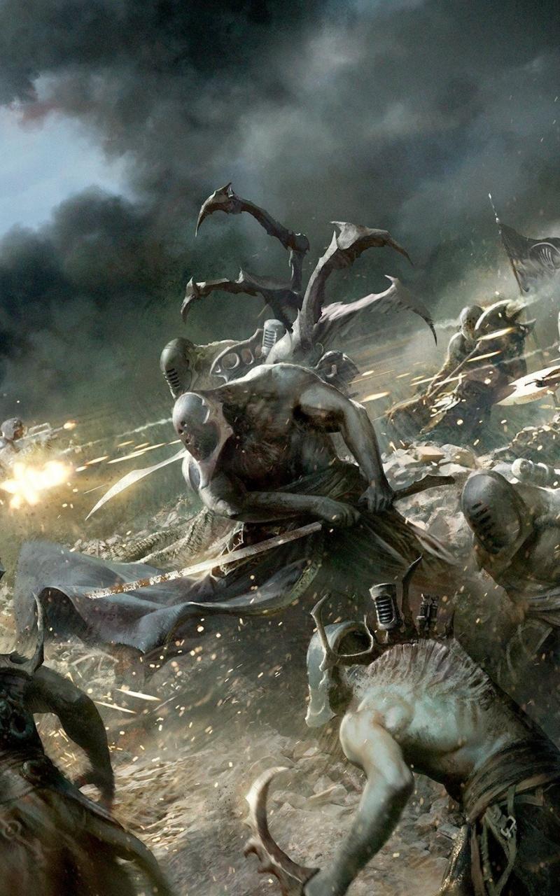 800x1280 Download 800x1280 Wallpaper Warhammer 40k, Battle, Creepy Creatures, Video Game, Samsung Galaxy Note Gt N Meizu Mx 800x1280 HD Image Background