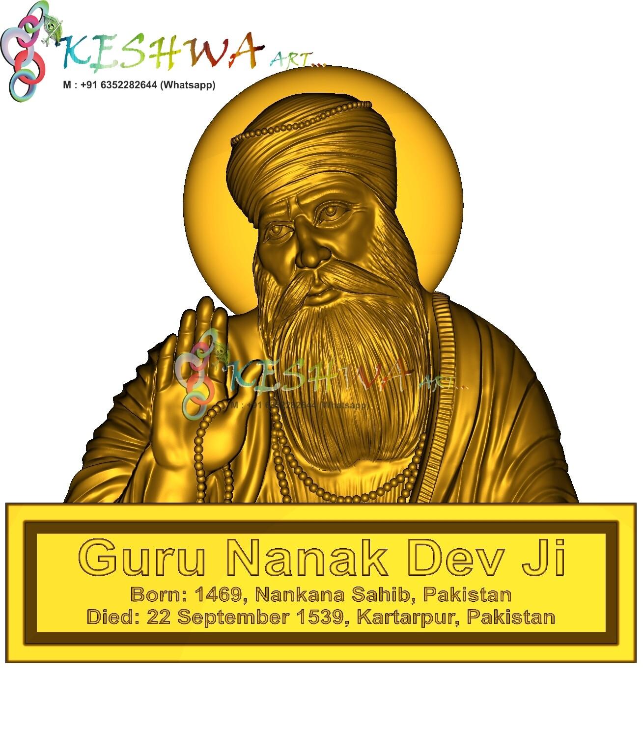 1309x1526 guru nanak dev ji 3D artcam model stl model, Keshwa Art