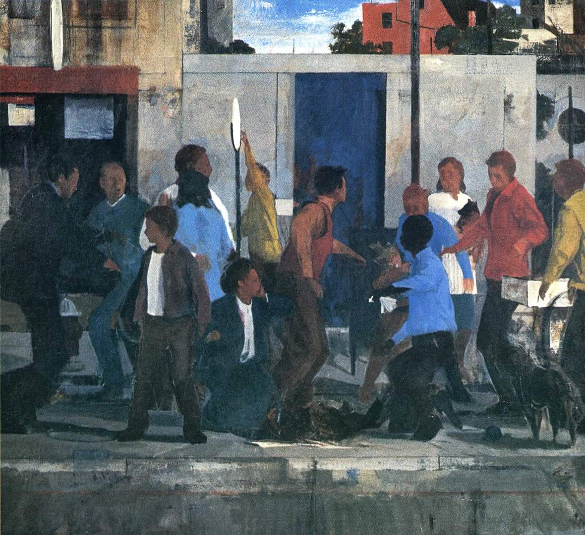1180x1080 Street Scene On The Sidewalk Anderson Wallpaper Image