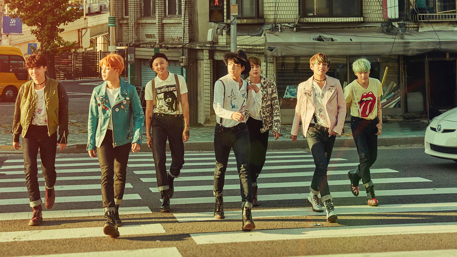 1920x1080 Bangtan Boys Are Walking On Street HD BTS Wallpaper