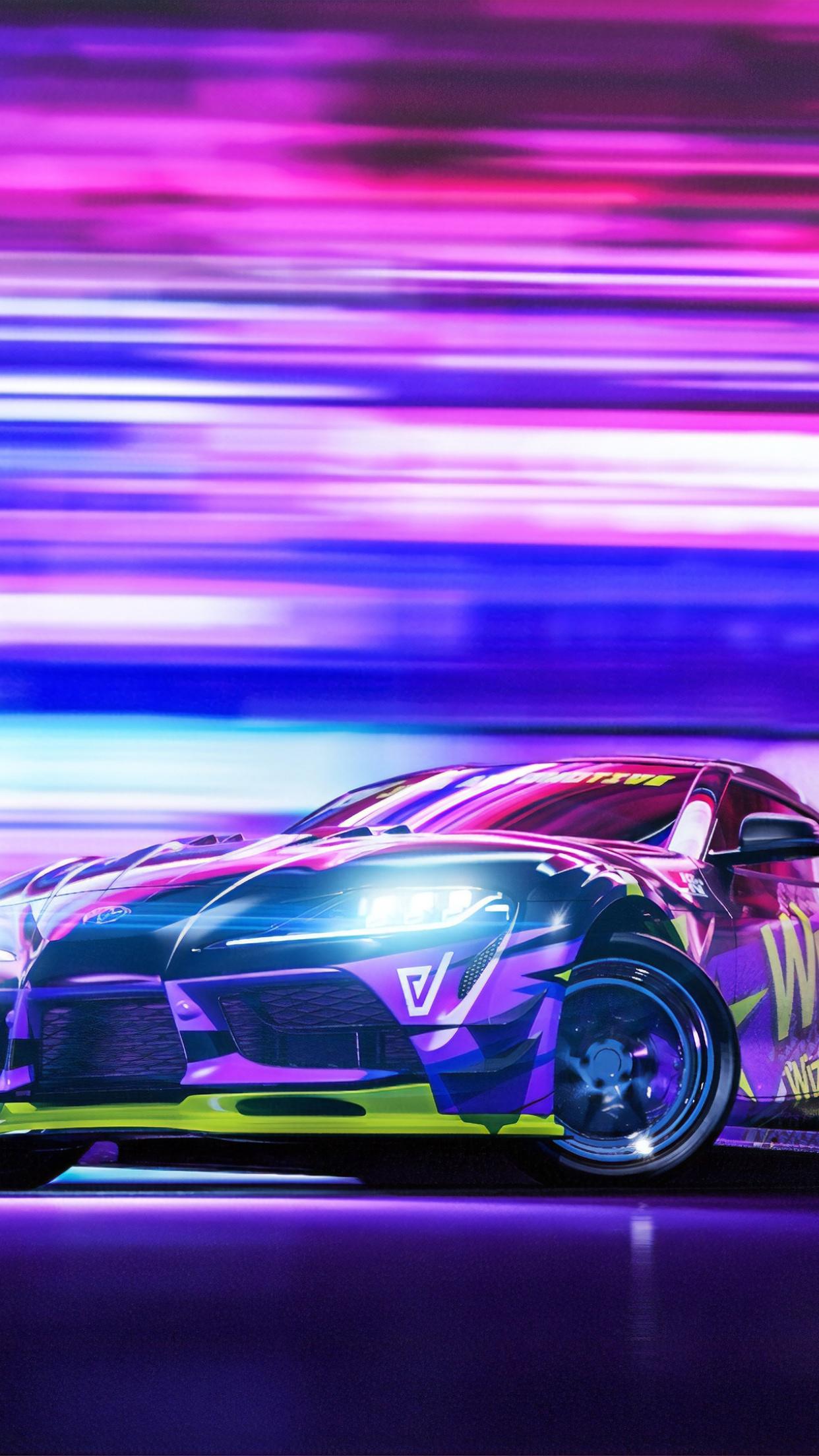 1242x2208 Toyota Supra Wallpaper 4K, Drift, Colorful, Cars