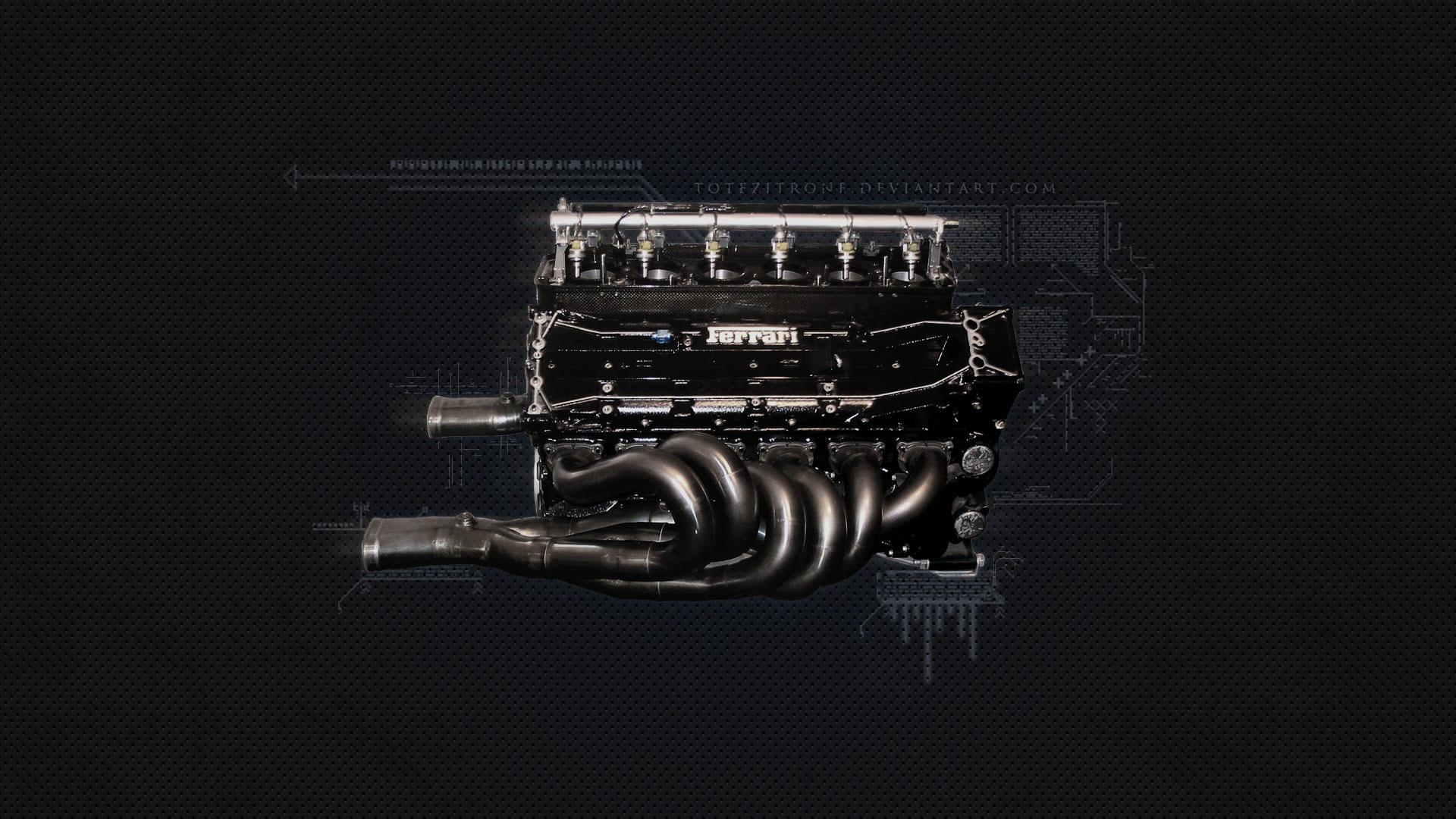 1920x1080 Wallpaper Black Vehicle Engine, Ferrari, Ferrari F1 Engine • Wallpaper For You HD Wallpaper For Desktop & Mobile