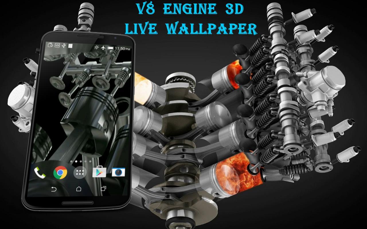 1280x800 V8 Engine 3D Live Wallpaper for Android
