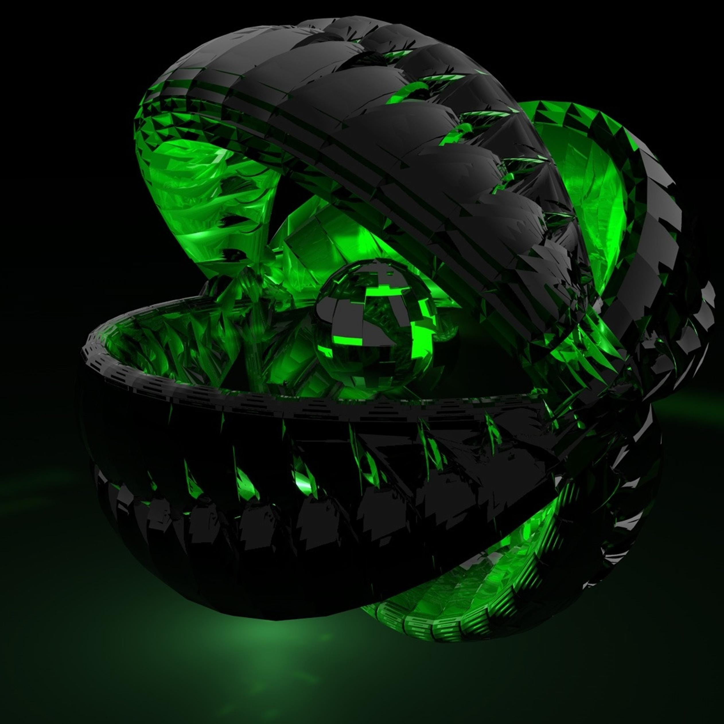 2524x2524 3D digital green ball