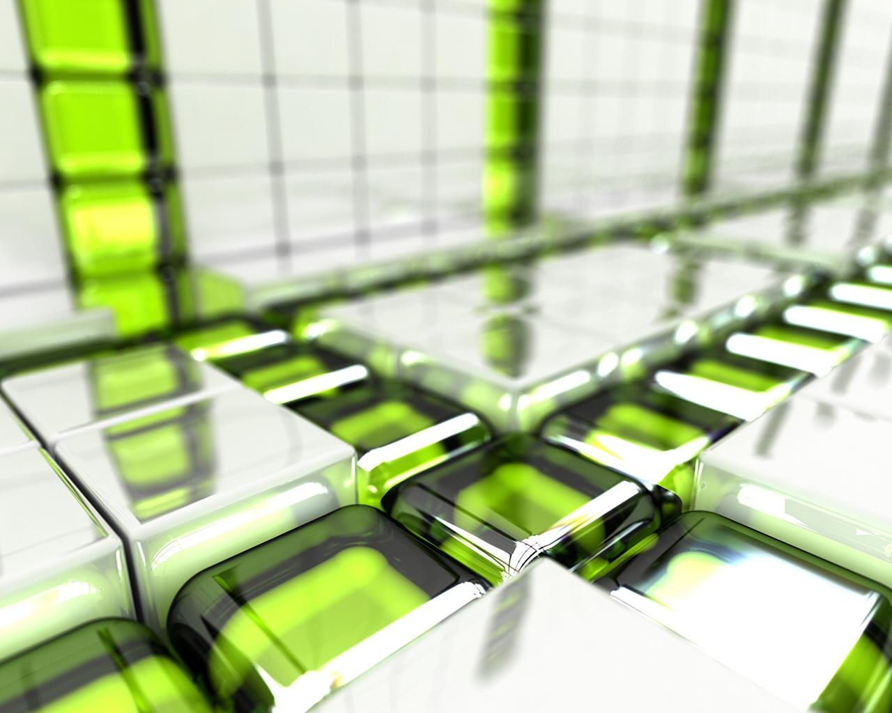 1280x1024 3D Abstract Cgi Digital Art Green Wallpaper:1280x1024