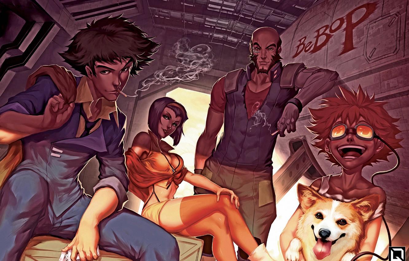 1332x850 Wallpaper girl, men, characters, Cowboy Bebop, Cowboy Bebop image for desktop, section сёнэн