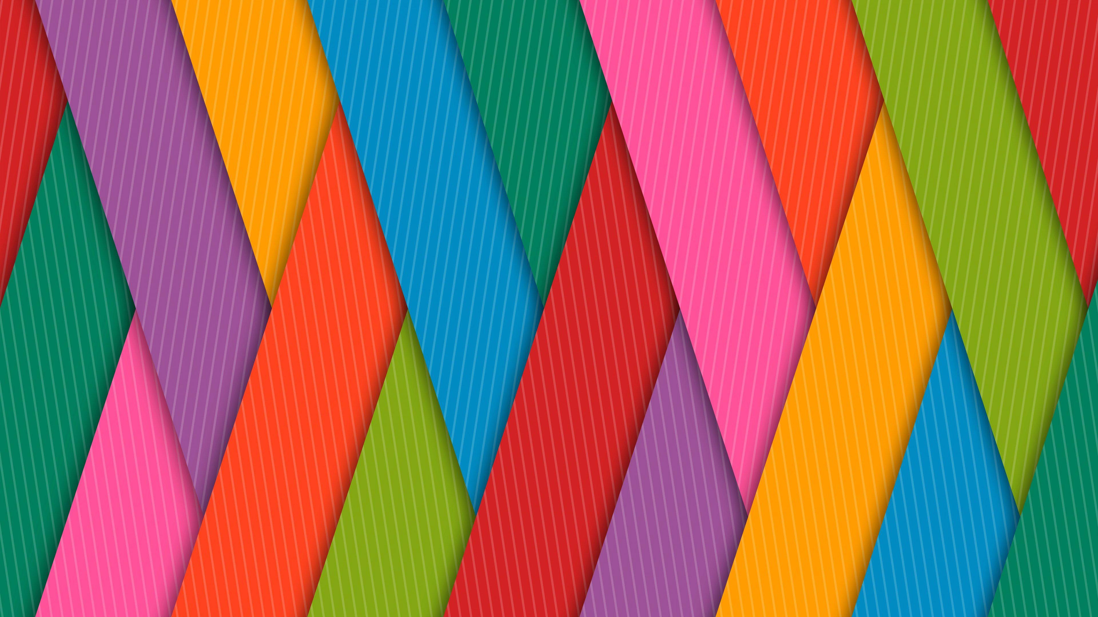 3840x2160 Colorful Strips 4k Cross Wallpaper