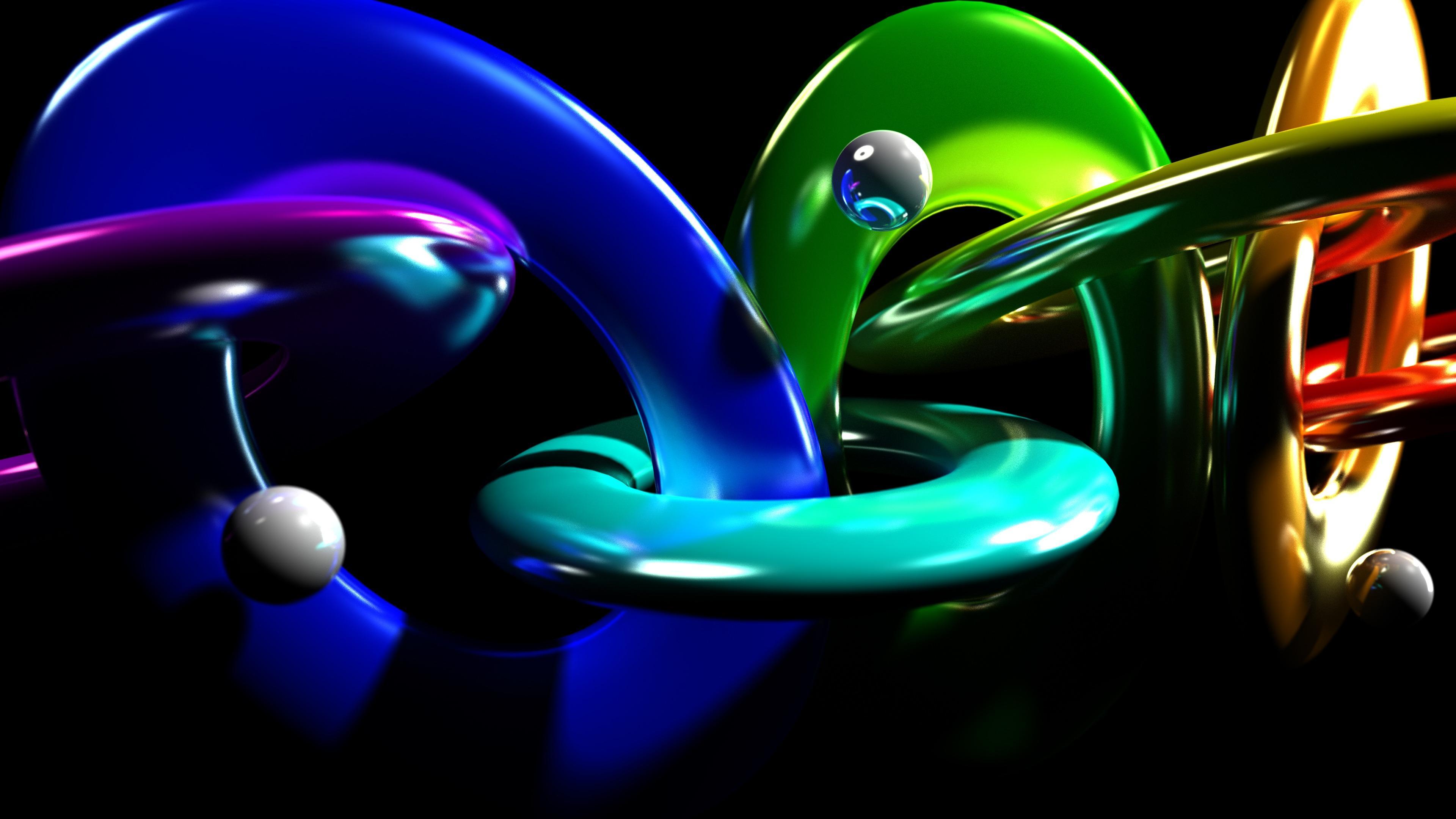 3840x2160 3D Colorful Chain Wallpaper. Wallpaper Studio 10