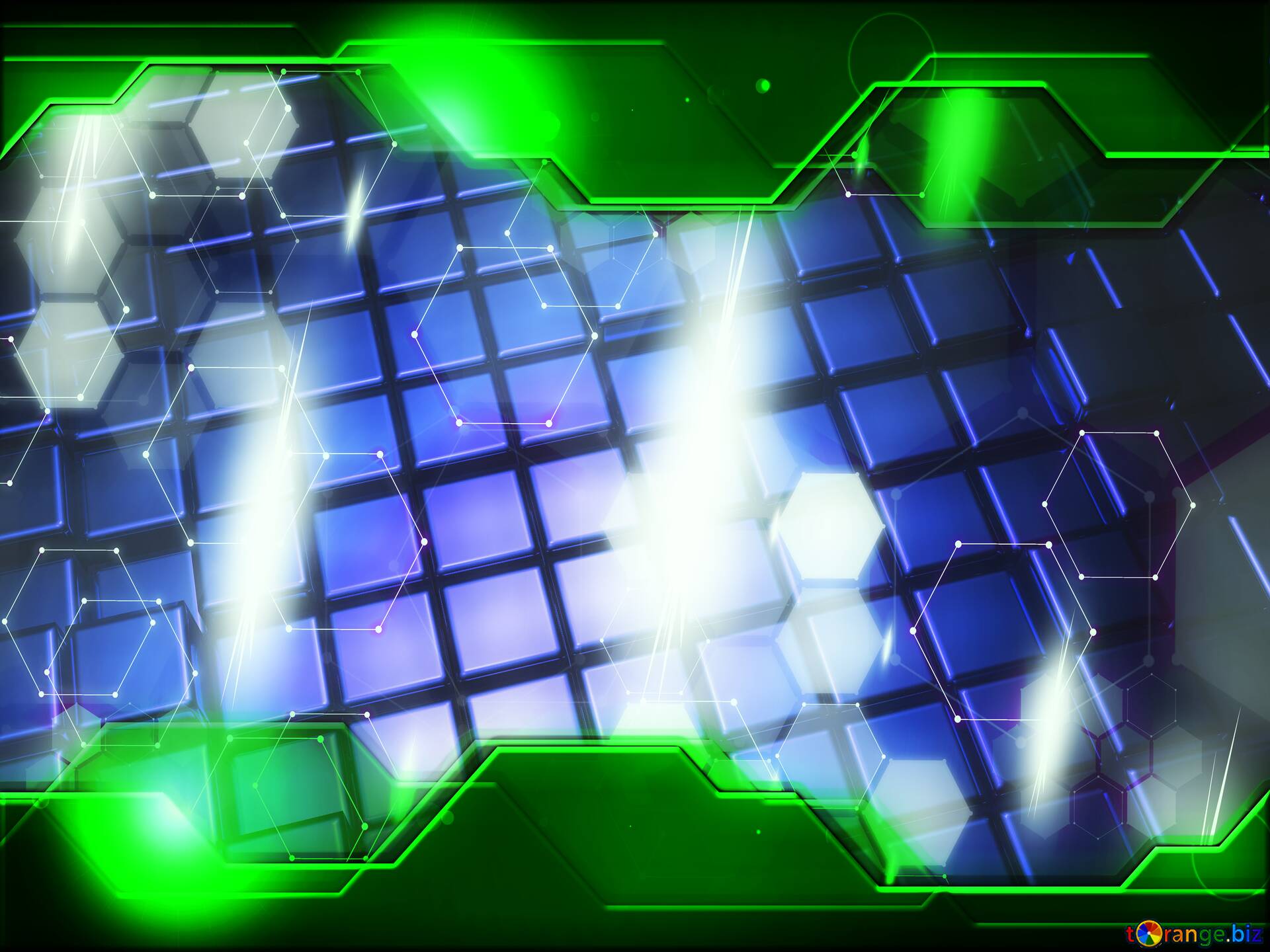 1920x1440 Download Free Picture 3D Abstract Blue Metal Cube Boxes Background Green Information Technology Business Concept Hi Tech Elements On CC BY License Free Image Stock TOrange.biz Fx №214321