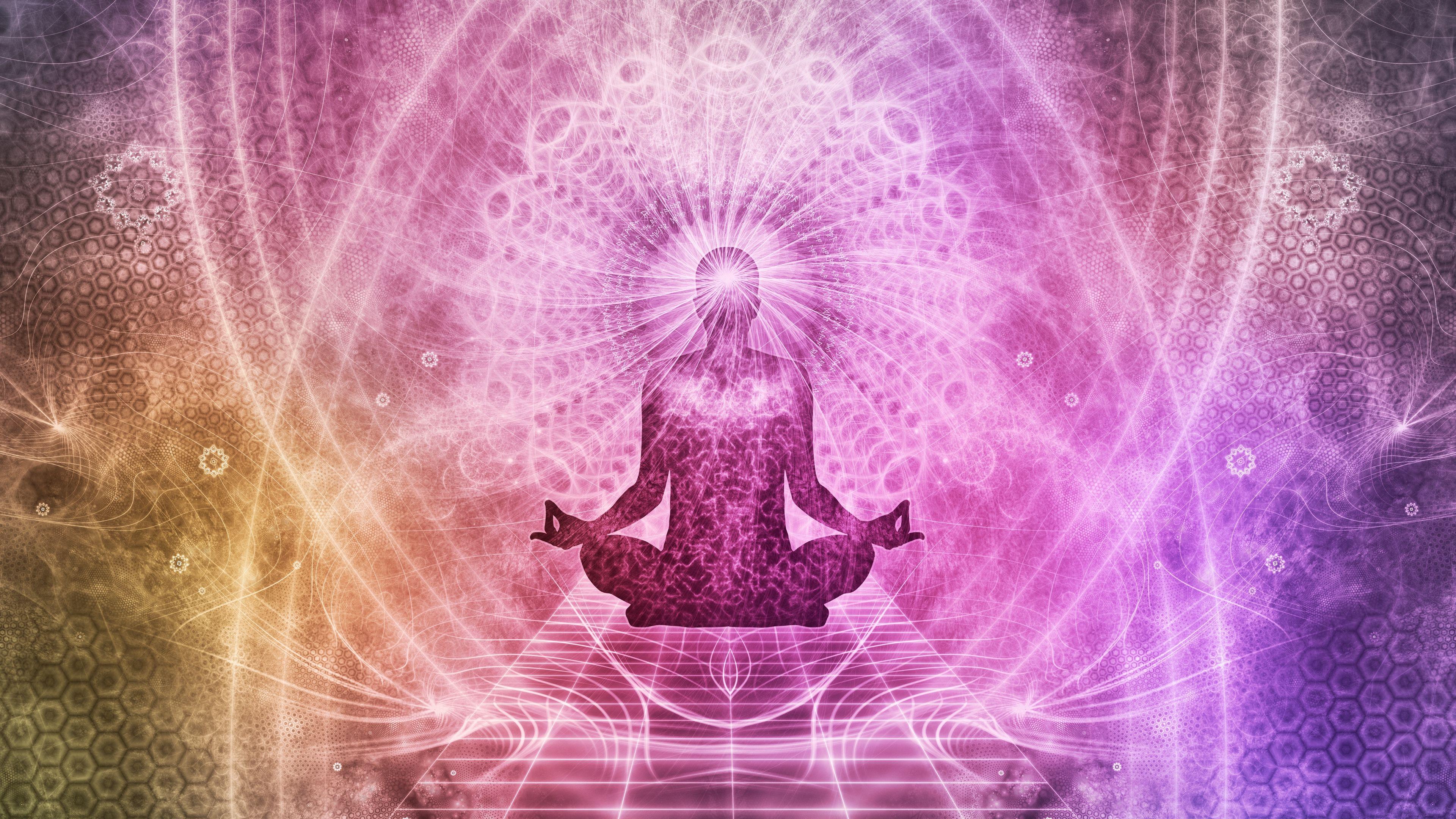 3840x2160 Download wallpaper 3840x2160 meditation, chakra, aura, lotus, yoga