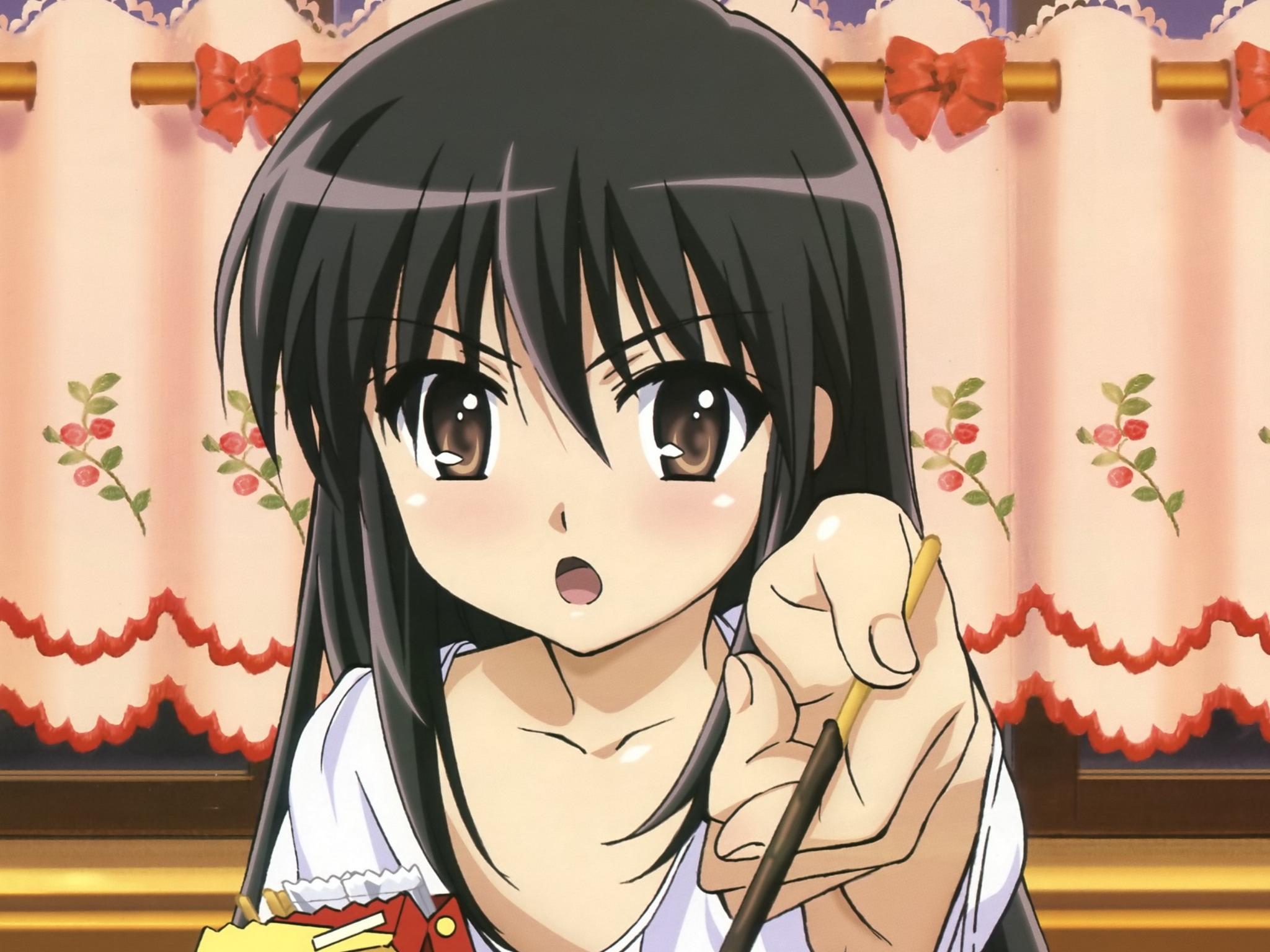 2048x1536 Wallpaper 4k shakugan no shana, girl, brunette, gesture 4k Wallpaper