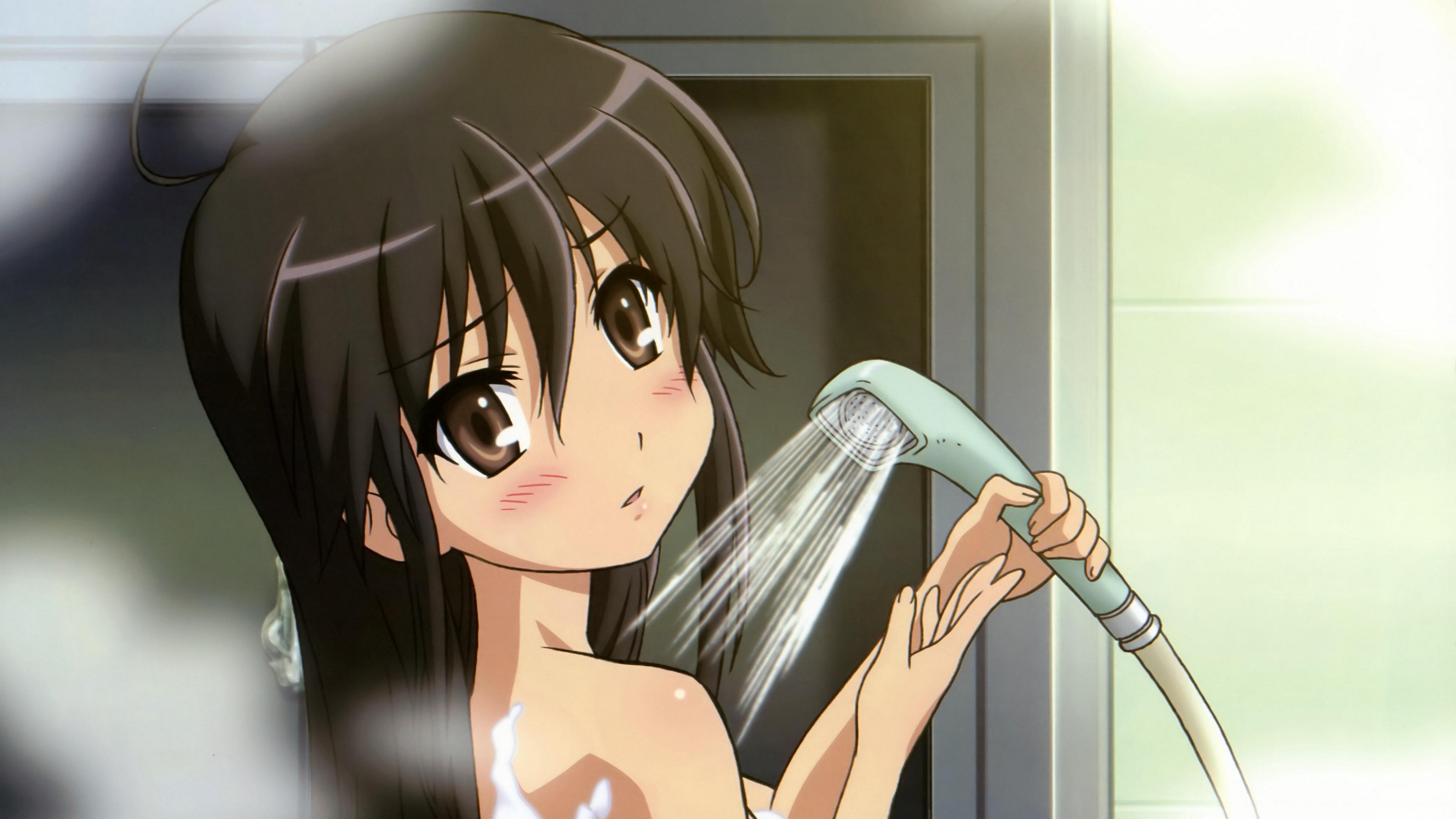 3840x2160 Wallpaper 4k shakugan no shana, girl, brunette, shower, water, steam 4k Wallpaper