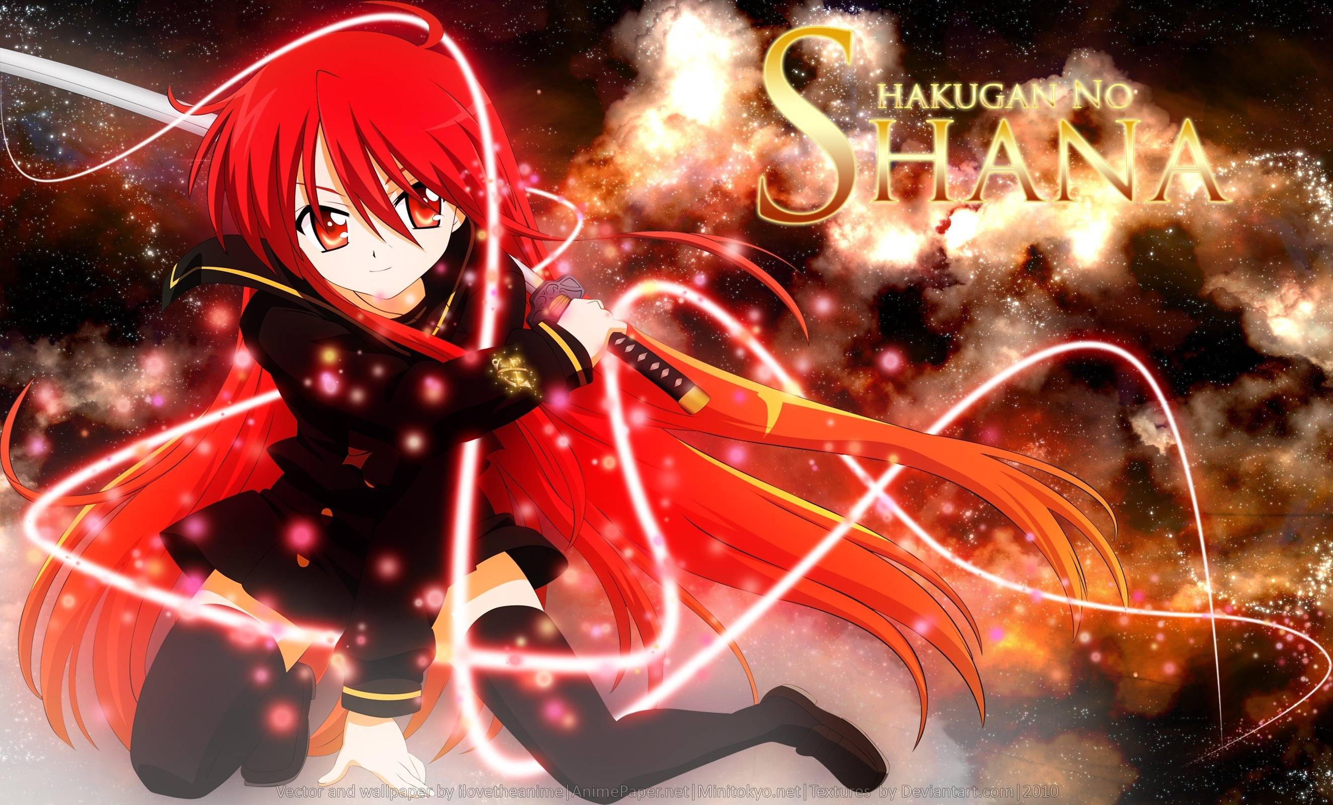2650x1600 shakugan no shana wallpaper, anime, cg artwork, red, cartoon, red hair