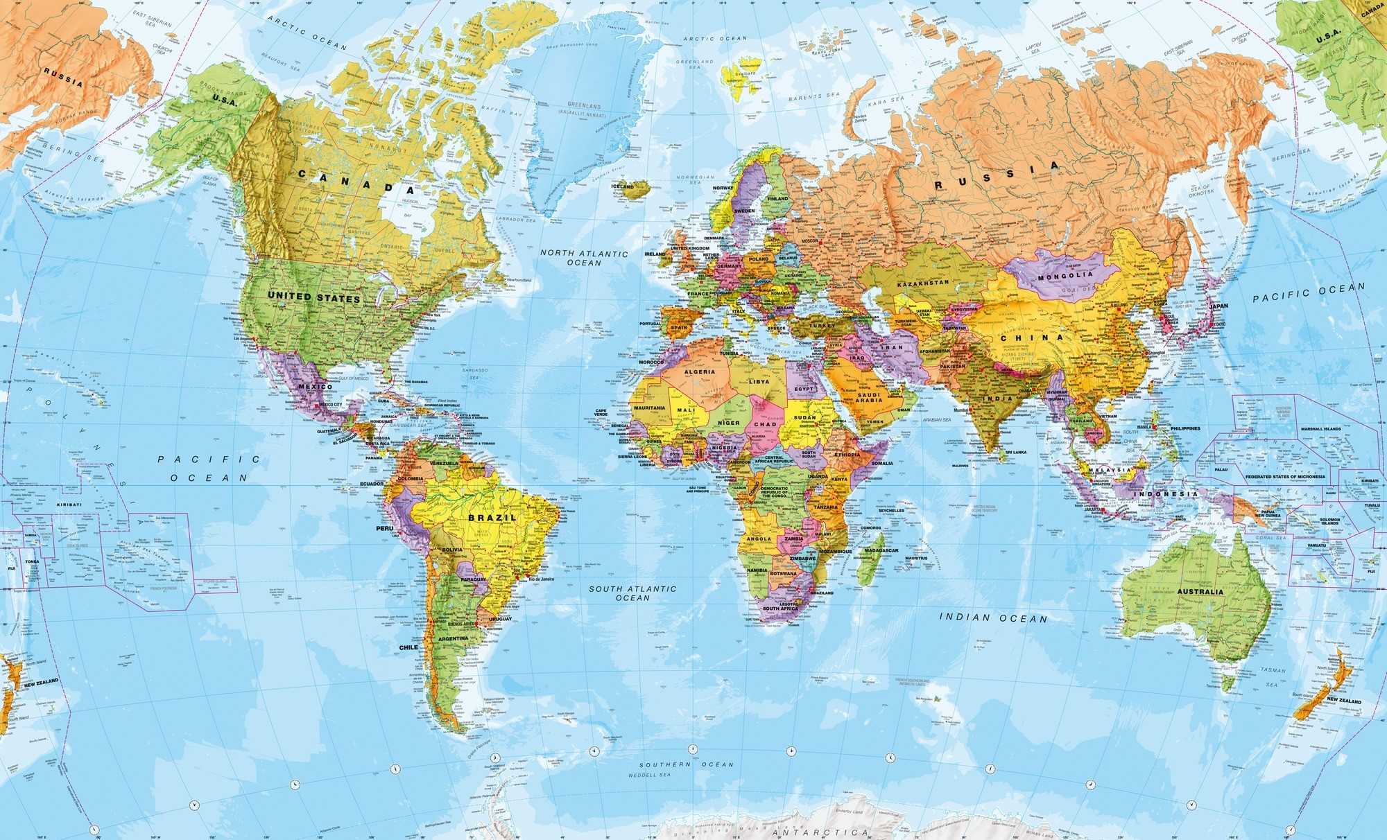 2000x1212 Desktop Background World Map
