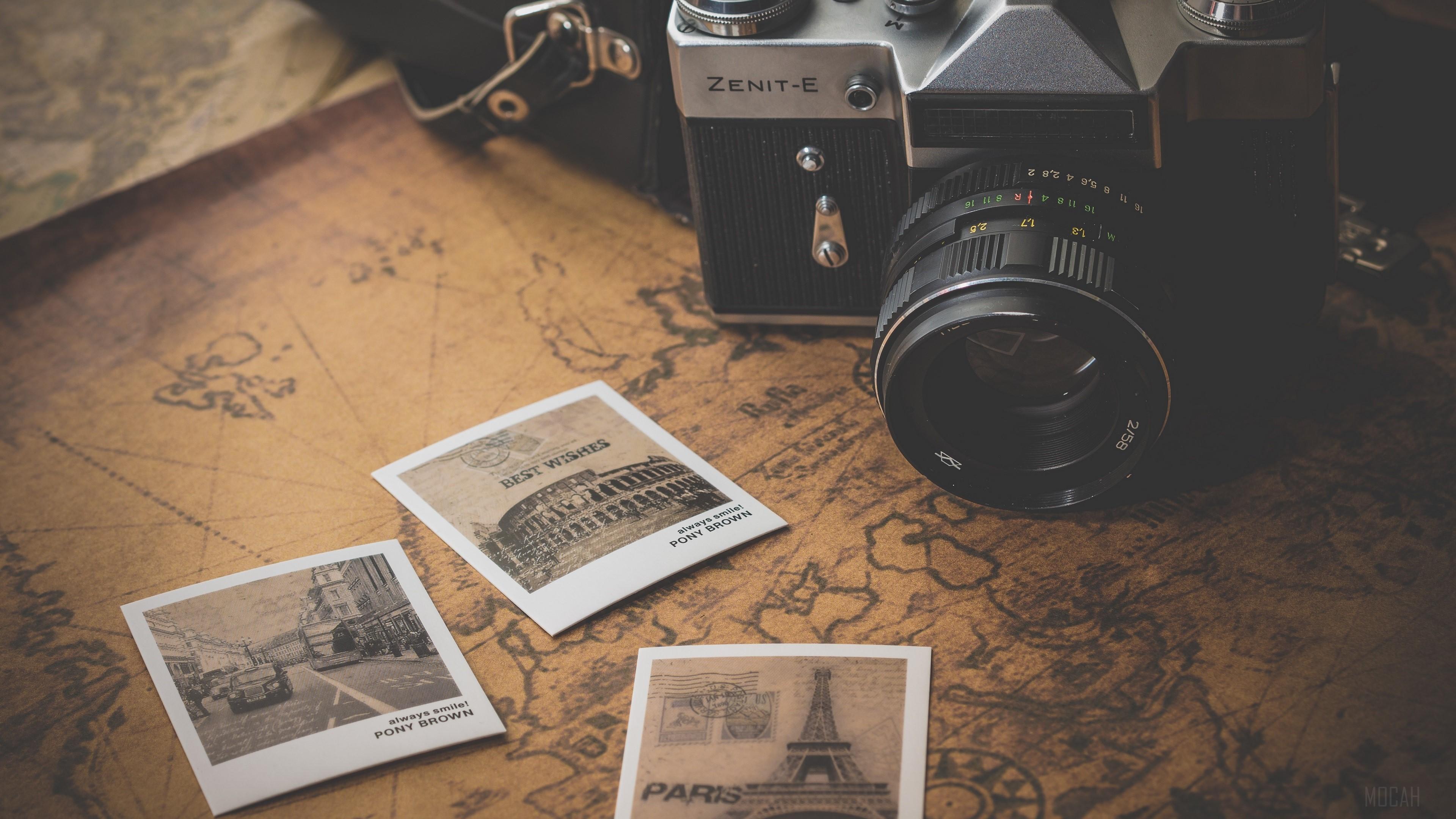 3840x2160 Camera, Map, Retro, Vintage, Vintage Camera, Zenit 4k wallpaper HD Wallpaper