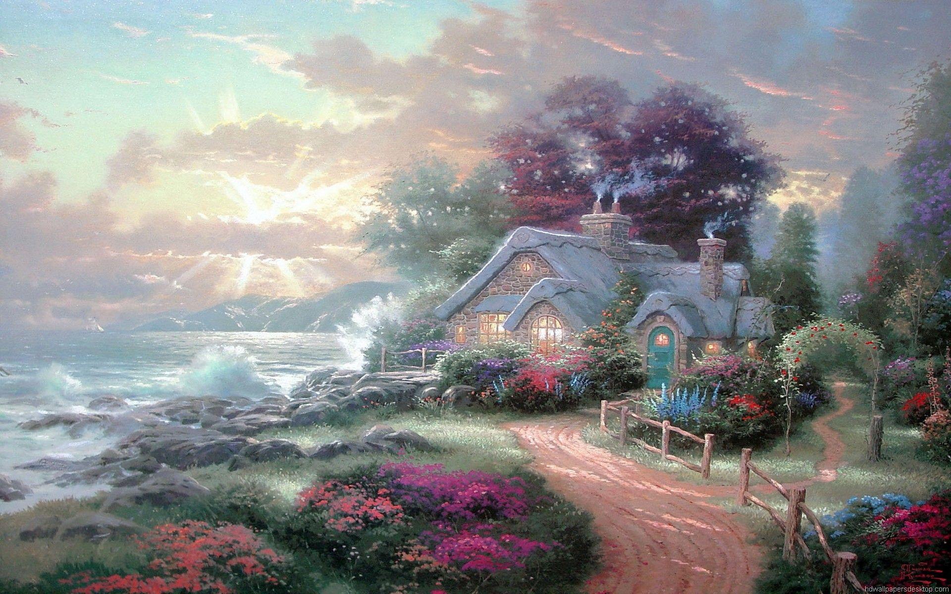 1920x1200 Thomas Kinkade Disney Wallpaper