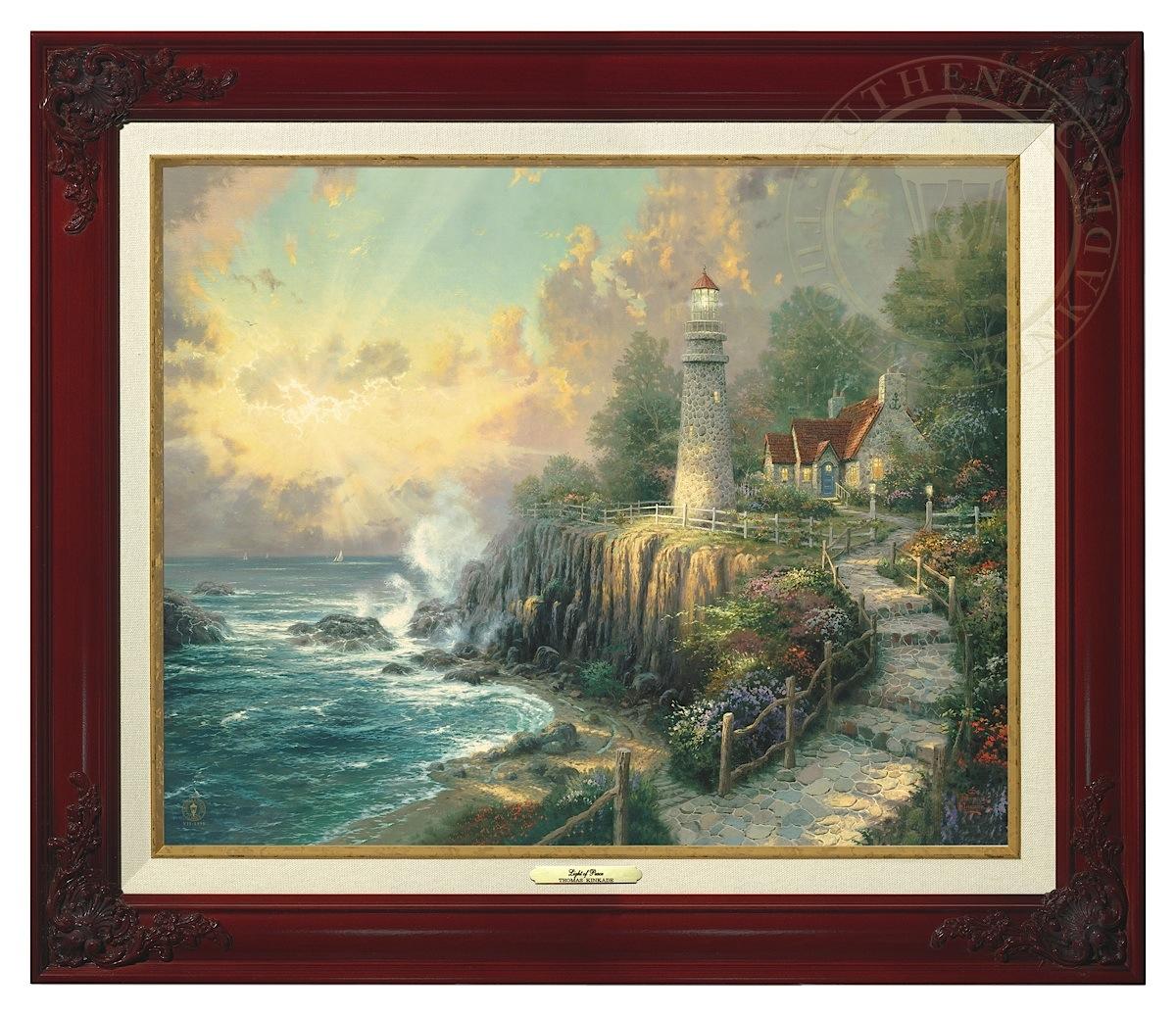 1200x1037 Thomas Kinkade The Light of Peace Classic, 16 x 20 (Brandy Frame)