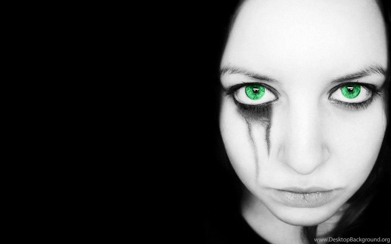 1280x800 Gothic Girl With Green Eyes Dark Gothic Wallpaper Desktop Background