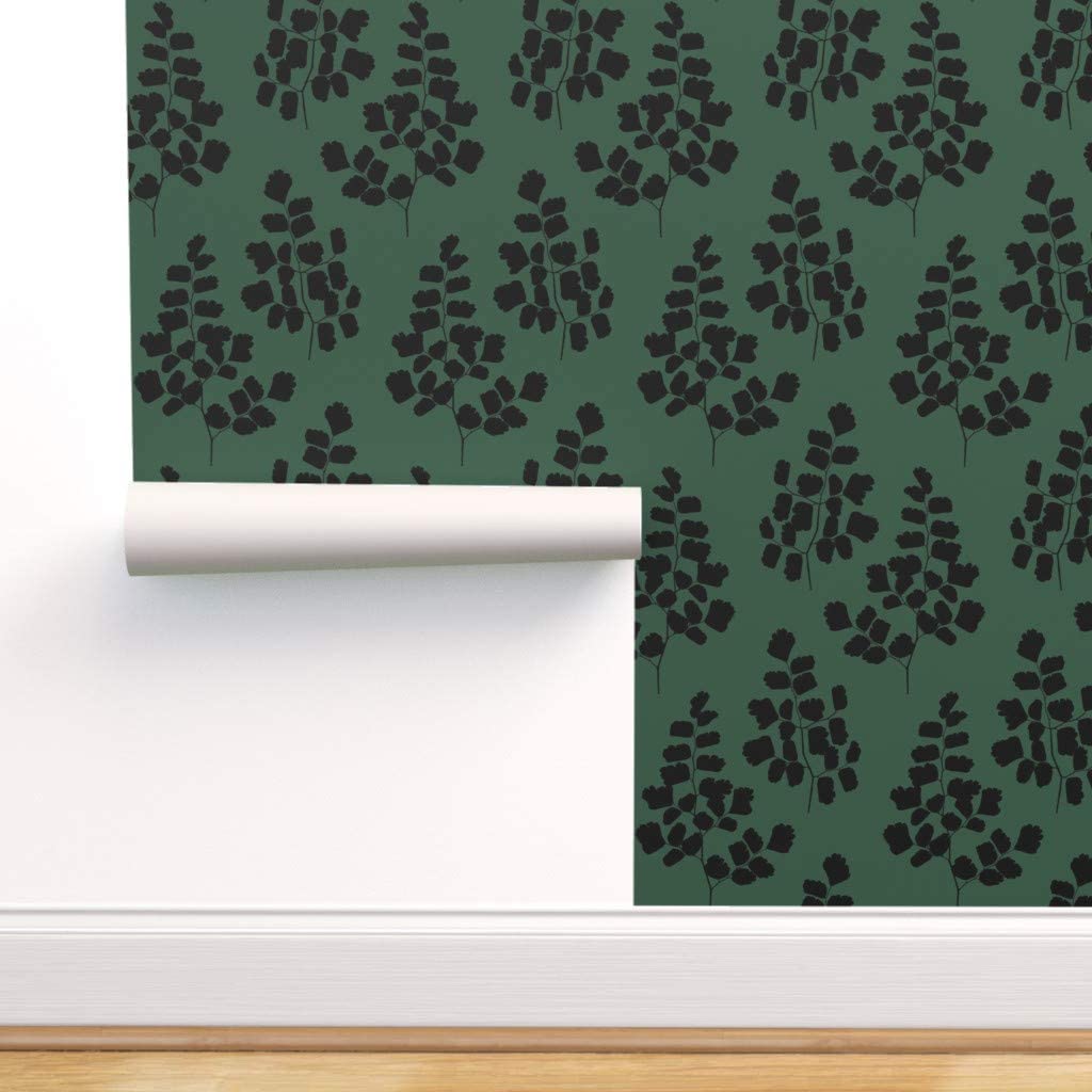 1024x1024 Buy Spoonflower Peel And Stick Removable Wallpaper, Black And Green Black Leaves Botanicals Ferns Dark Green Gothic Chic Formal Print, Self Adhesive Wallpaper 12in X 24in Test Swatch Online In Indonesia. B085S7GJ4N