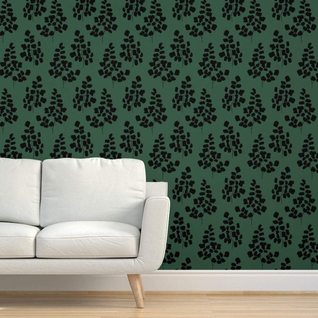 1024x1024 Buy Spoonflower Peel And Stick Removable Wallpaper, Black And Green Black Leaves Botanicals Ferns Dark Green Gothic Chic Formal Print, Self Adhesive Wallpaper 12in X 24in Test Swatch Online In Indonesia. B085S7GJ4N