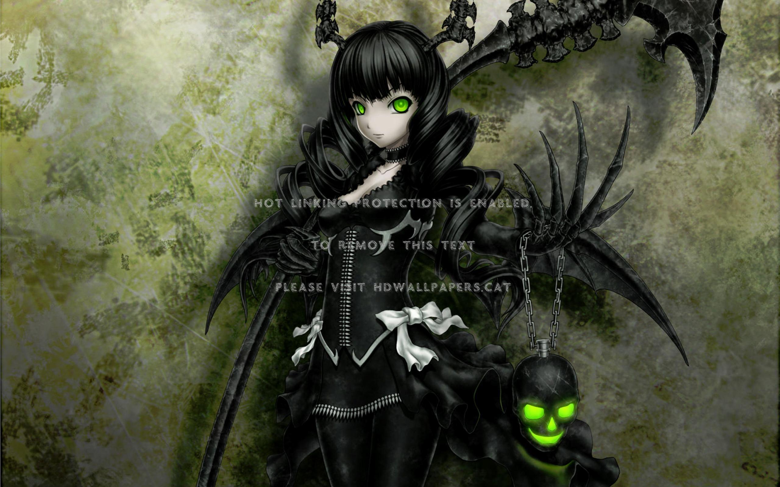 2560x1600 little miss green eyes anime black gothic