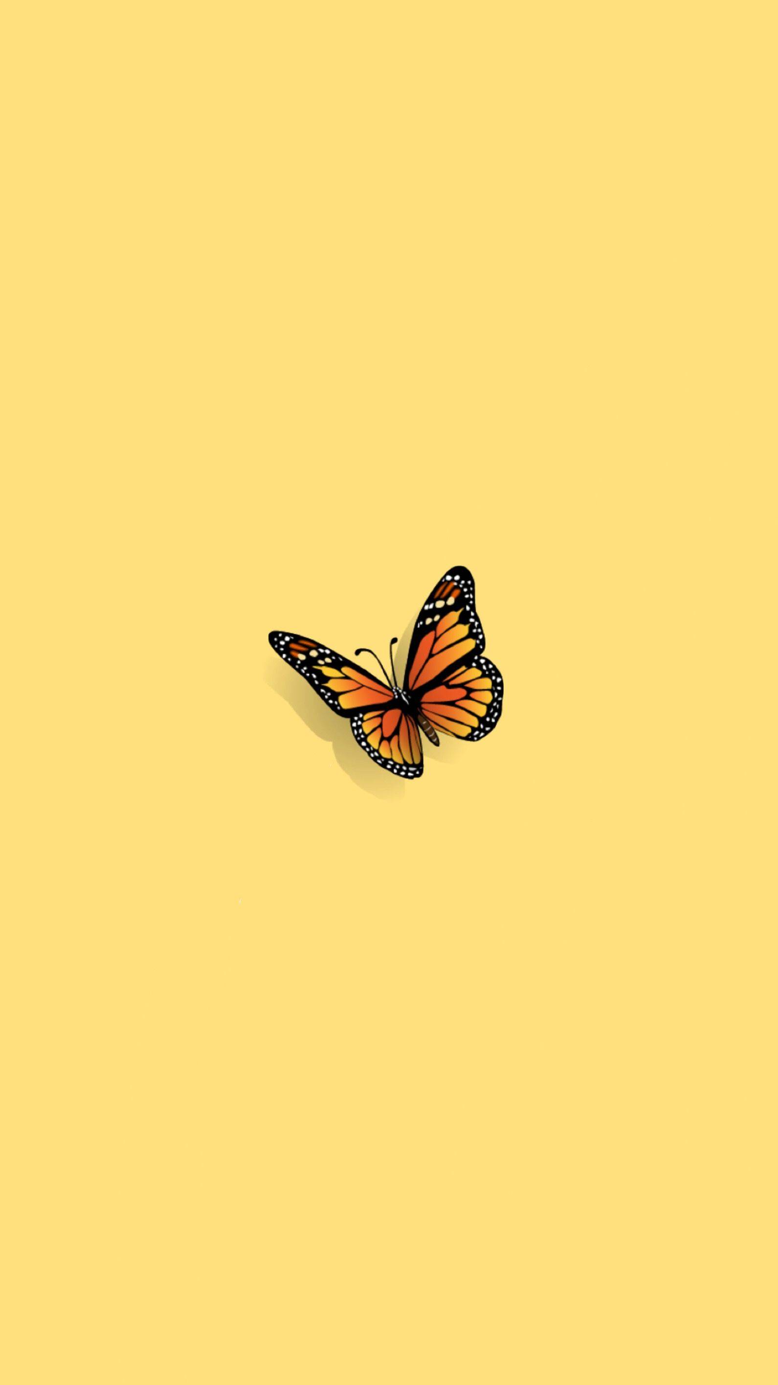 1591x2829 Yellow Butterfly Wallpaper