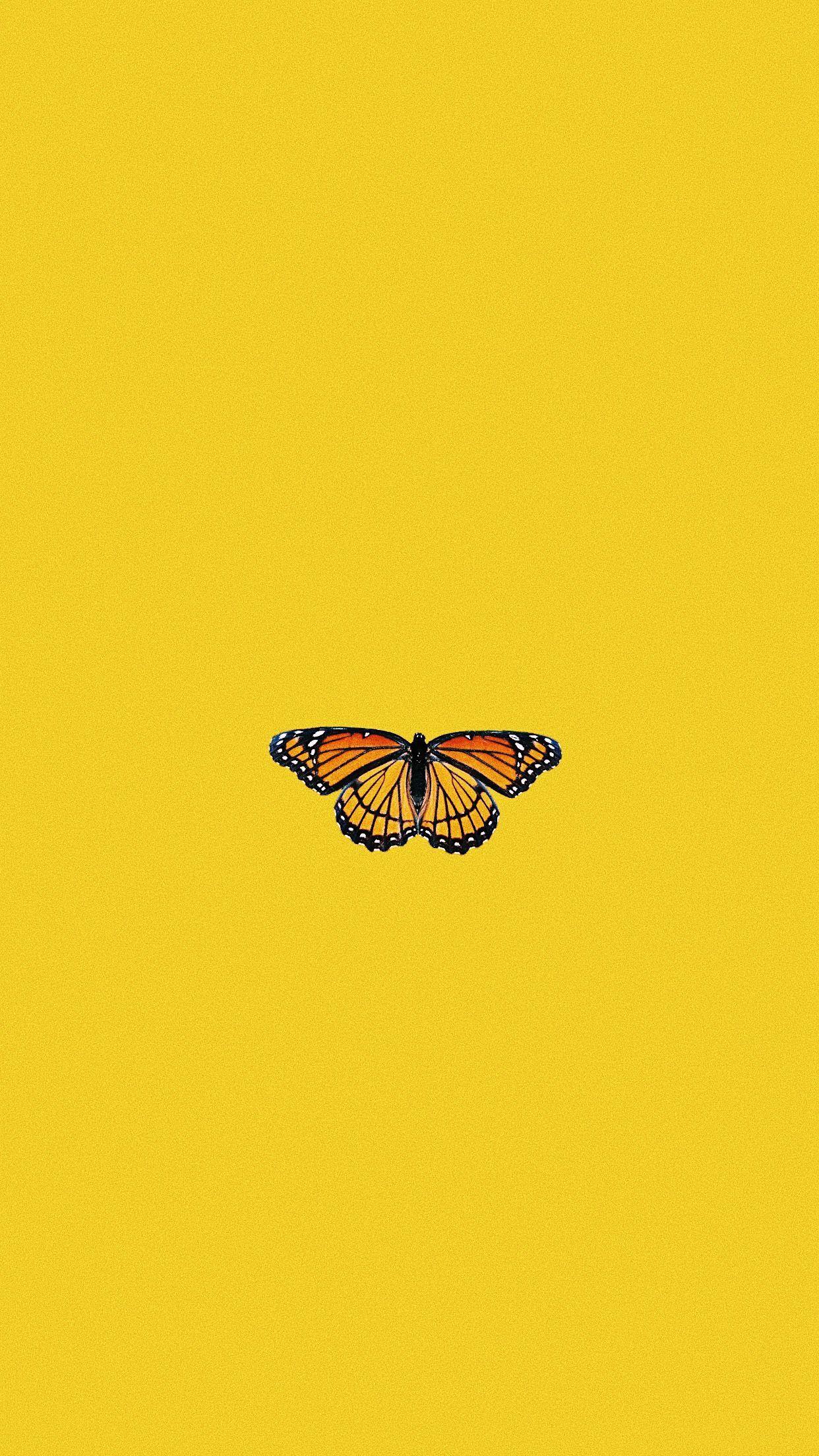 1242x2208 Yellow Butterfly Wallpaper