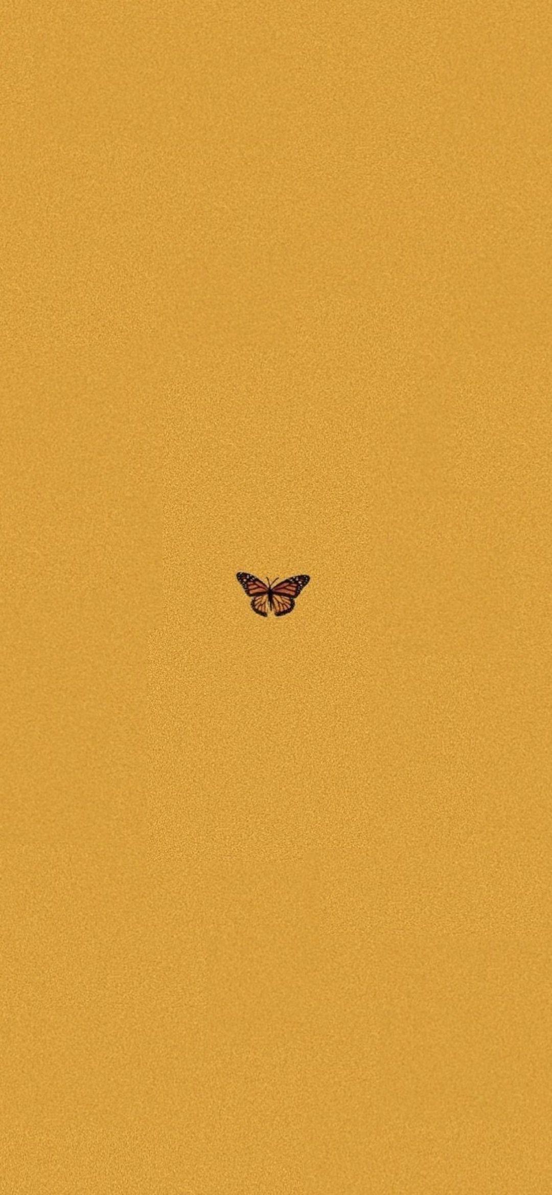 1080x2337 Wallpaper, yellow aesthetic butterfly IPhone X. Ärt in 2019 (2021)