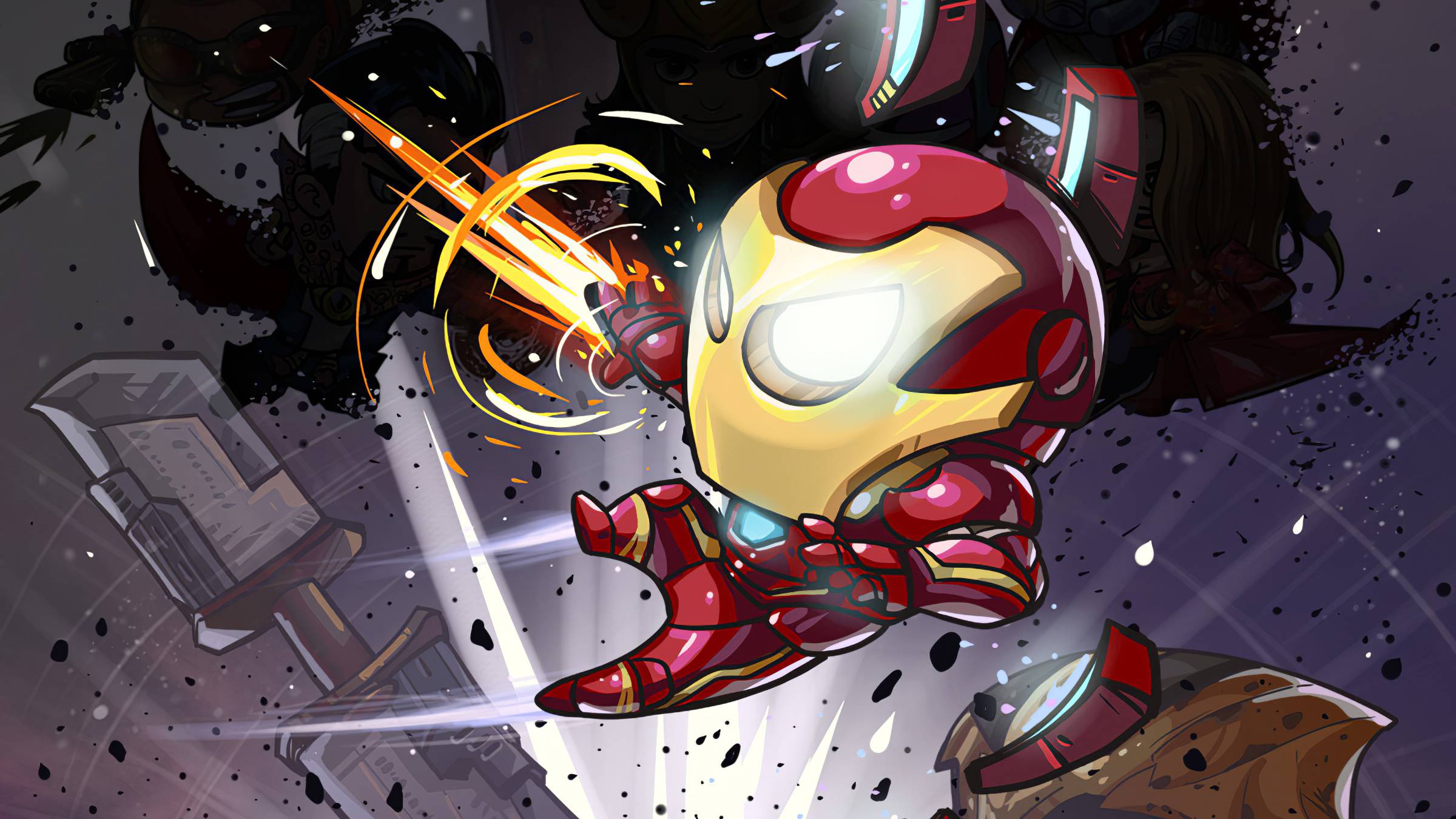 2400x1350 Iron Man Cartoon Marvel Art HD Laptop Wallpaper, HD Superheroes 4K Wallpaper, Image, Photo and Background
