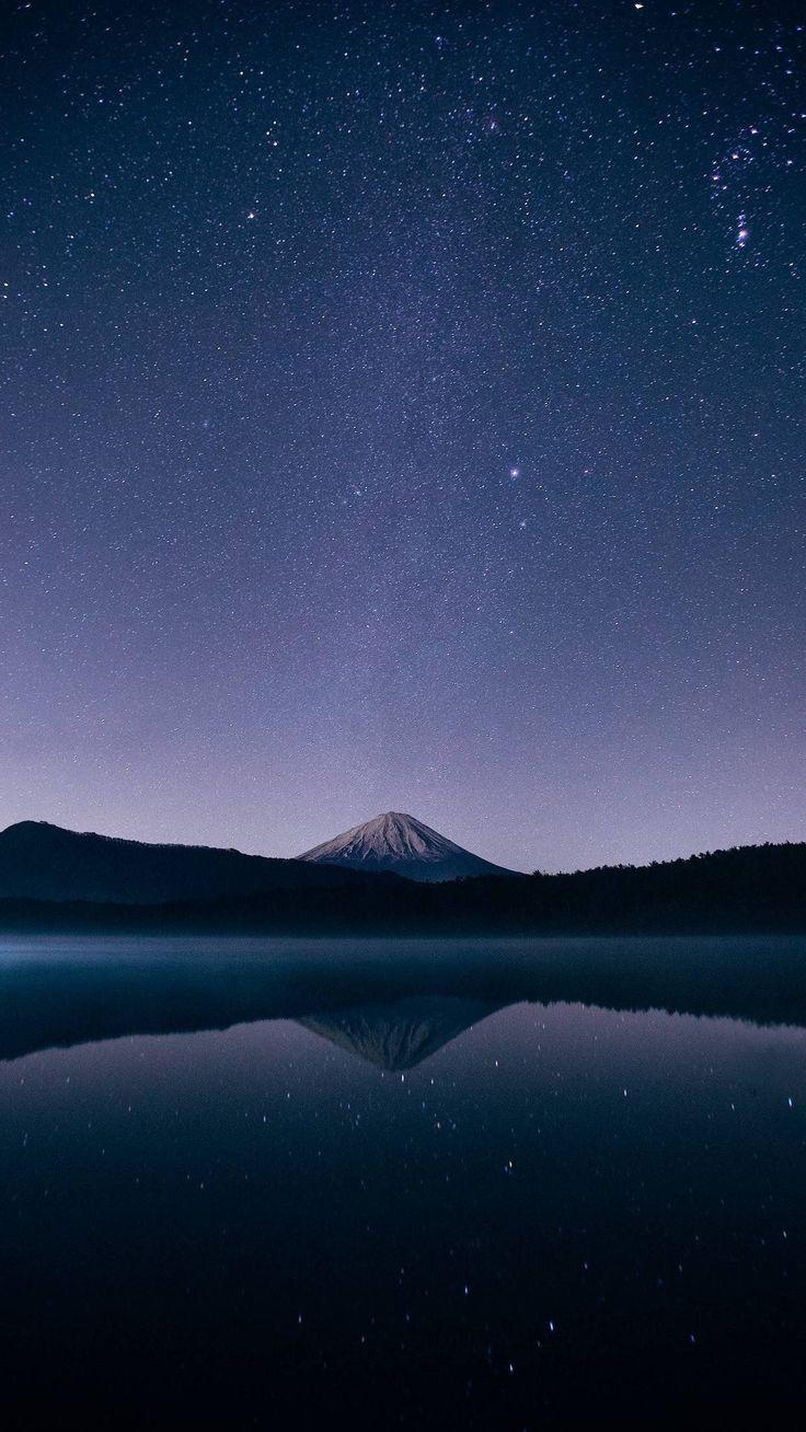 736x1308 HD wallpaper: vertical, stars, dark, sky, reflection