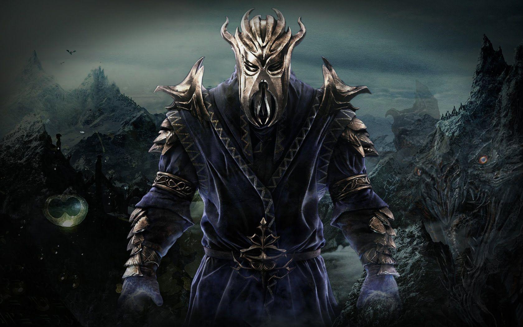 1680x1050 Skyrim. Miraak is a badass