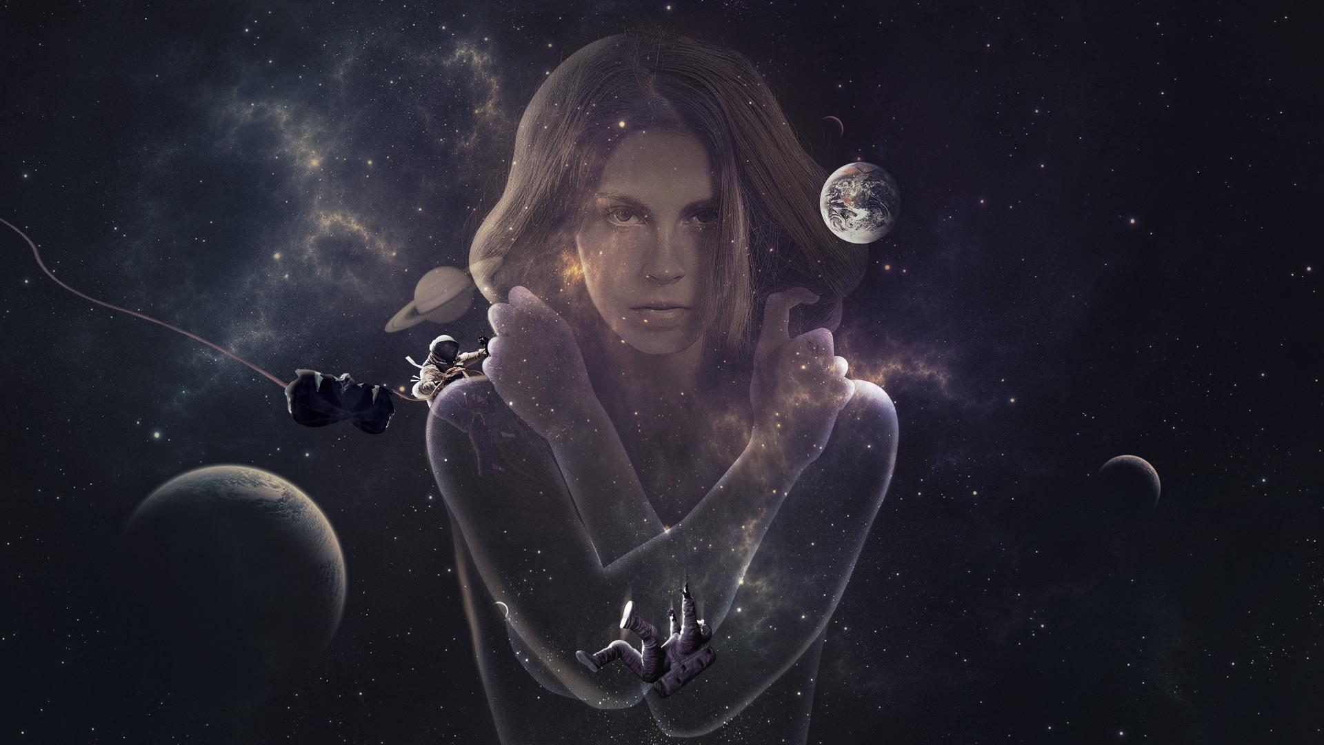 1920x1080 Space Goddess Wallpaper