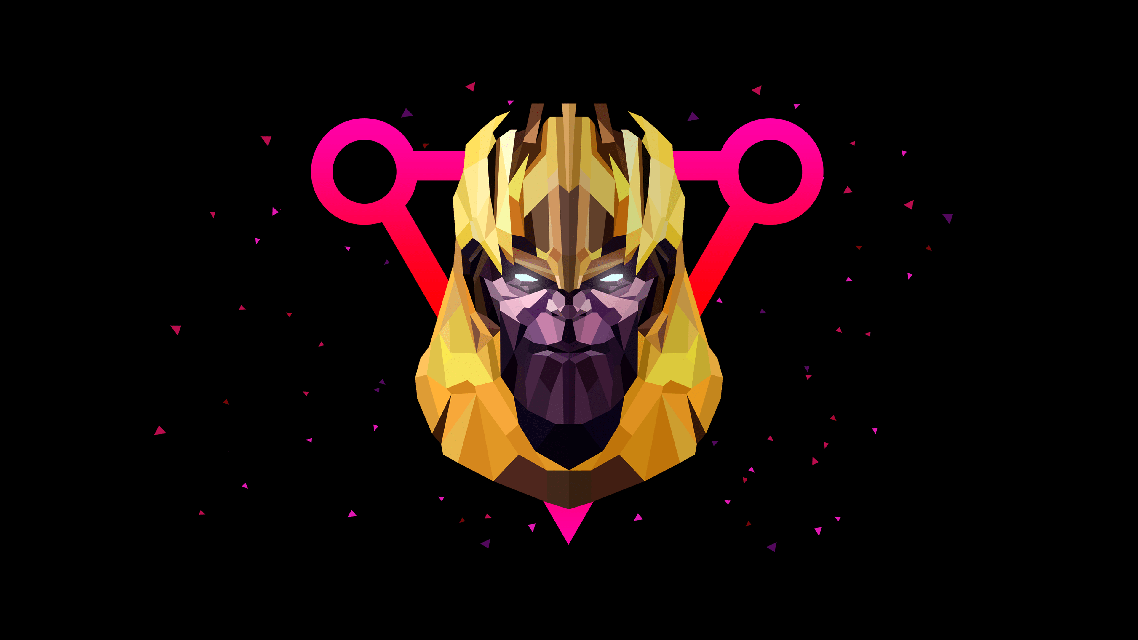 3840x2160 Thanos Wallpaper 4K, AMOLED, Low poly, Artwork, Black background, Graphics CGI