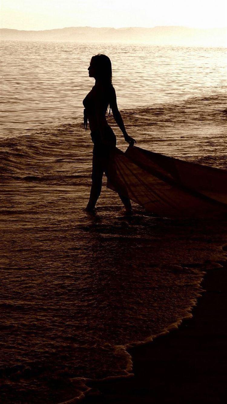 750x1334 Sunset Beach Goddess iPhone 8 Wallpaper Free Download