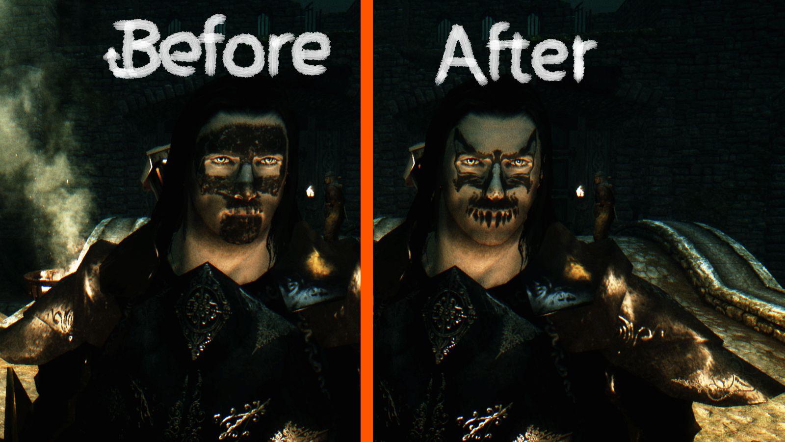 1600x900 New Badass skull warpaint HD -MALE ONLY- at Skyrim Nexus
