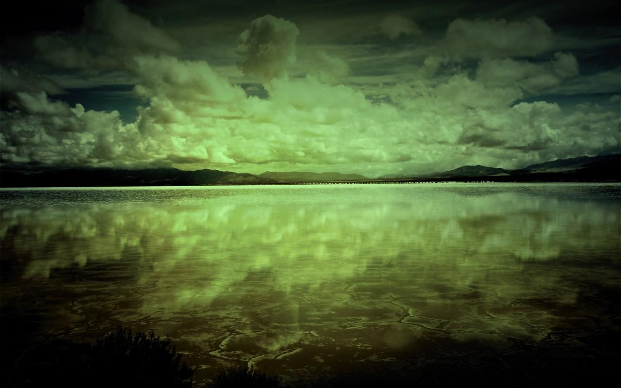 1280x800 Ocean Cloud Forest Green Black wallpaper. Ocean Cloud Forest Green Black