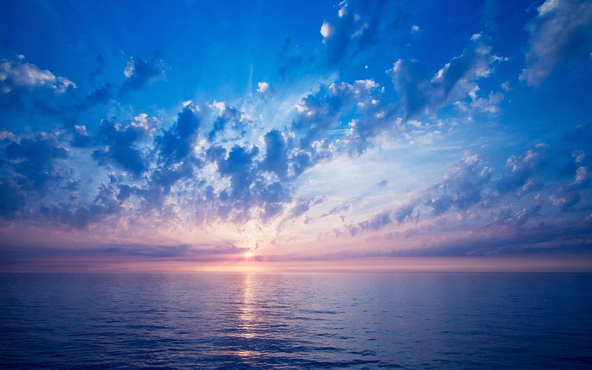 1920x1200 Calm Ocean Clouds Pink Horizon wallpaper. Calm Ocean Clouds Pink Horizon