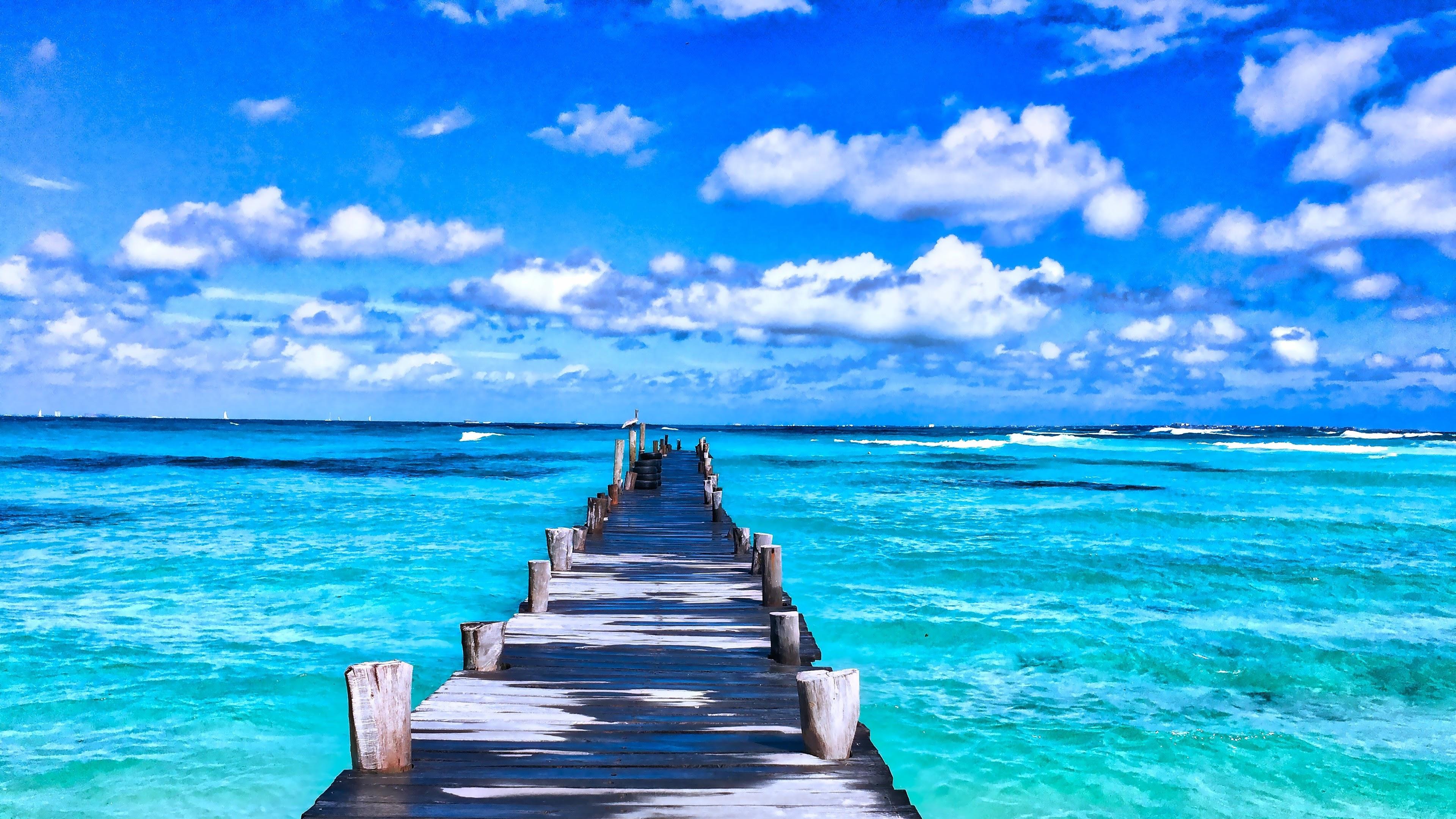 3840x2160 Seascape Sea Clouds Scenery 4K Wallpaper