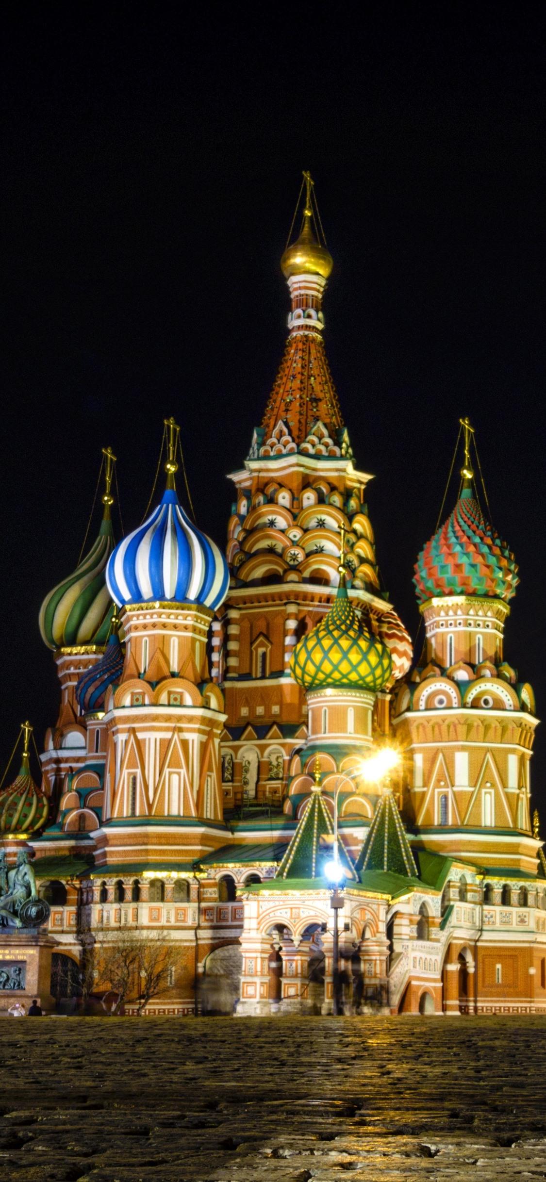 1125x2436 Moscow, Kremlin, Red Square, Night, Lights 1242x2688 IPhone 11 Pro XS Max Wallpaper, Background, Picture, Image