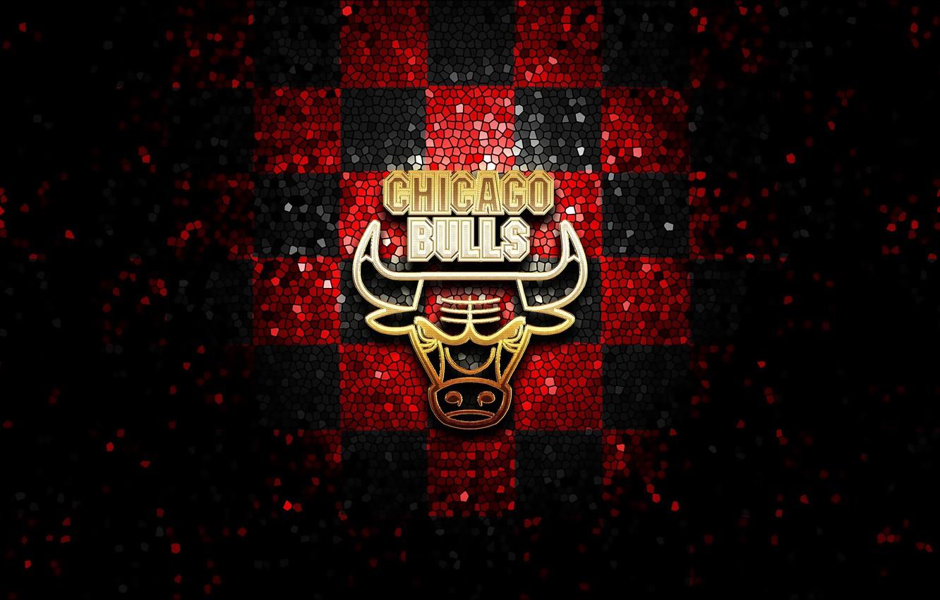 1332x850 Wallpaper wallpaper, sport, logo, basketball, NBA, Chicago Bulls, glitter, checkered image for desktop, section спорт