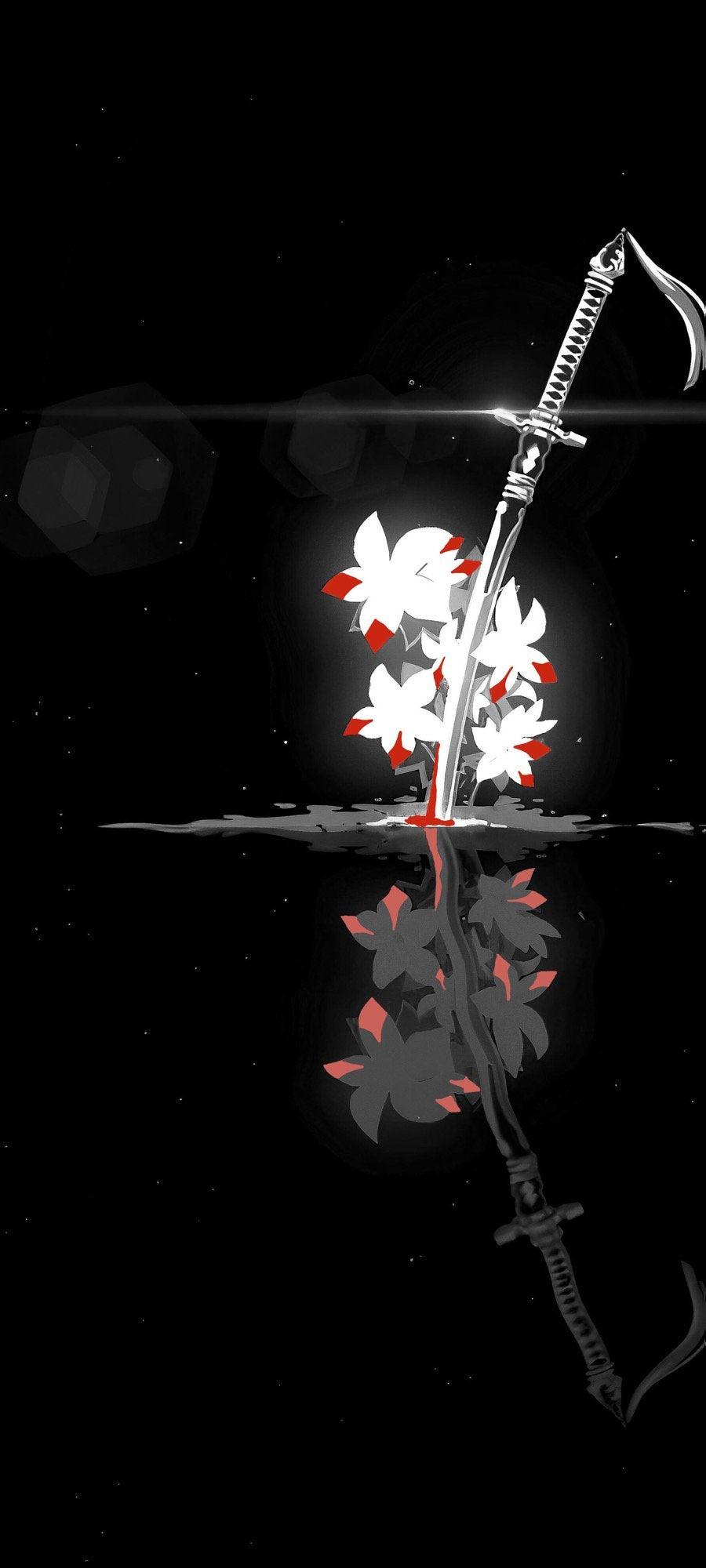 900x2000 Katana Reflection Wallpaper For Tech
